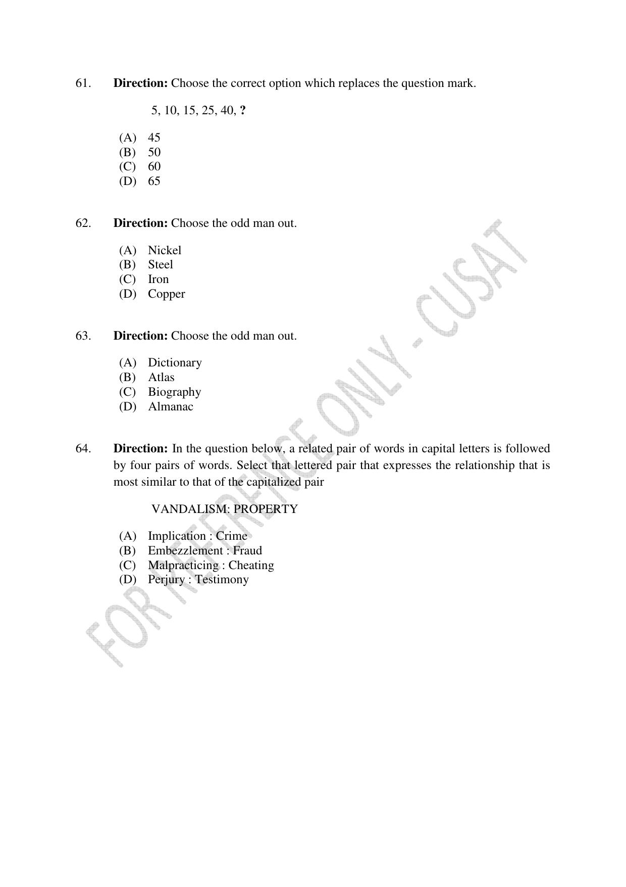 CUSAT CAT 2023 3 YEAR LLB Question Paper - Page 12