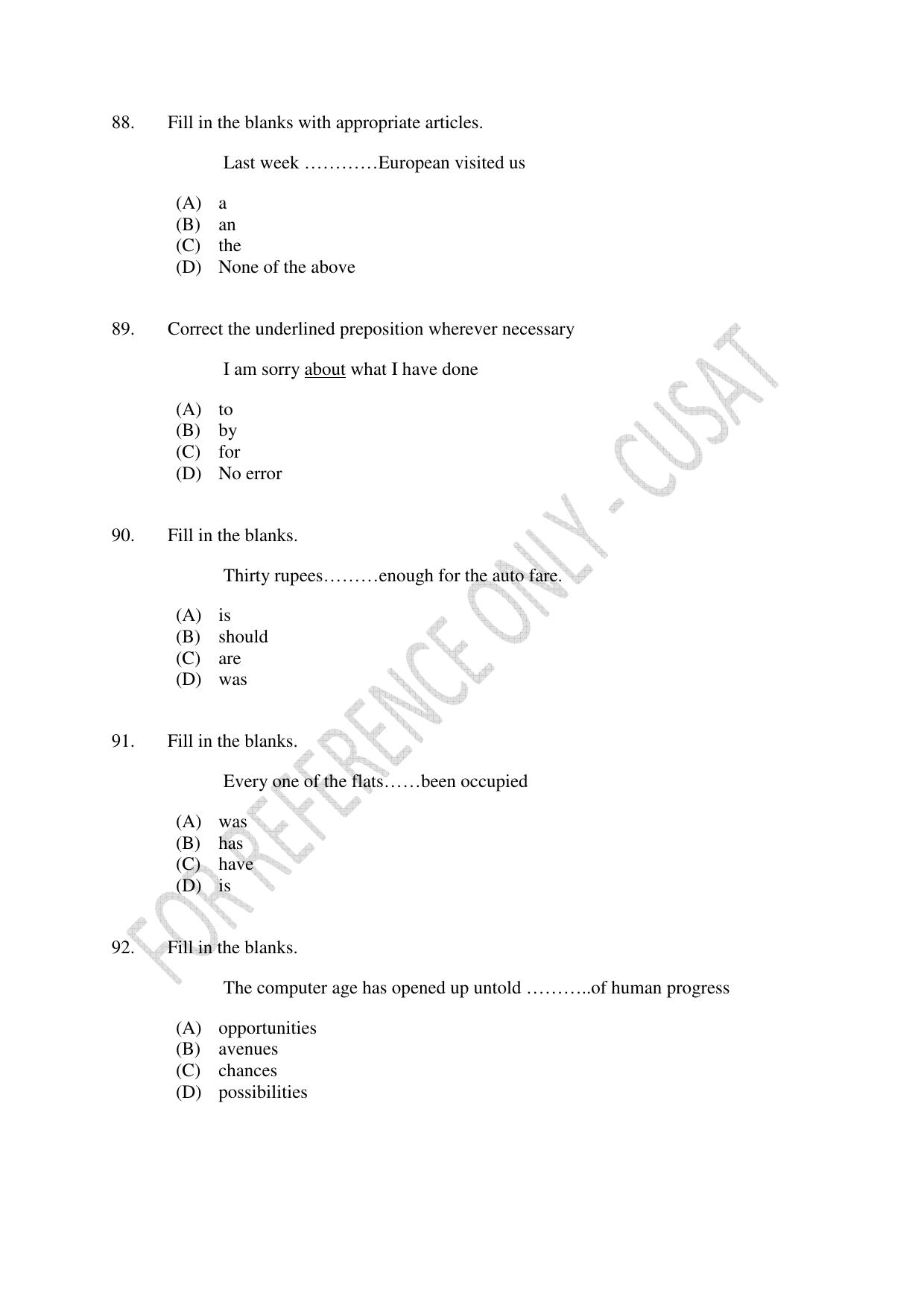 CUSAT CAT 2023 3 YEAR LLB Question Paper - Page 18