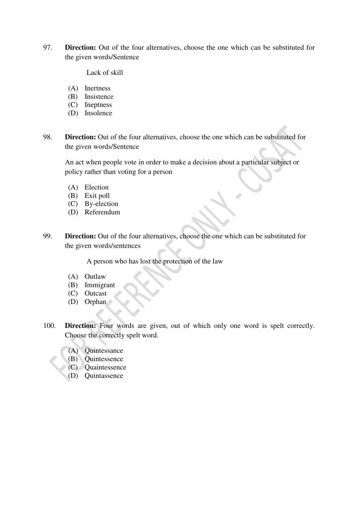 CUSAT CAT 2023 3 YEAR LLB Question Paper - Page 20