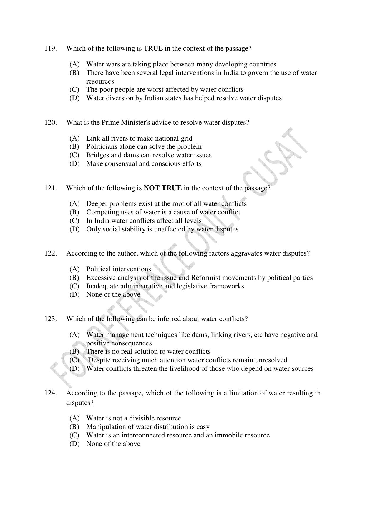 CUSAT CAT 2023 3 YEAR LLB Question Paper - Page 27