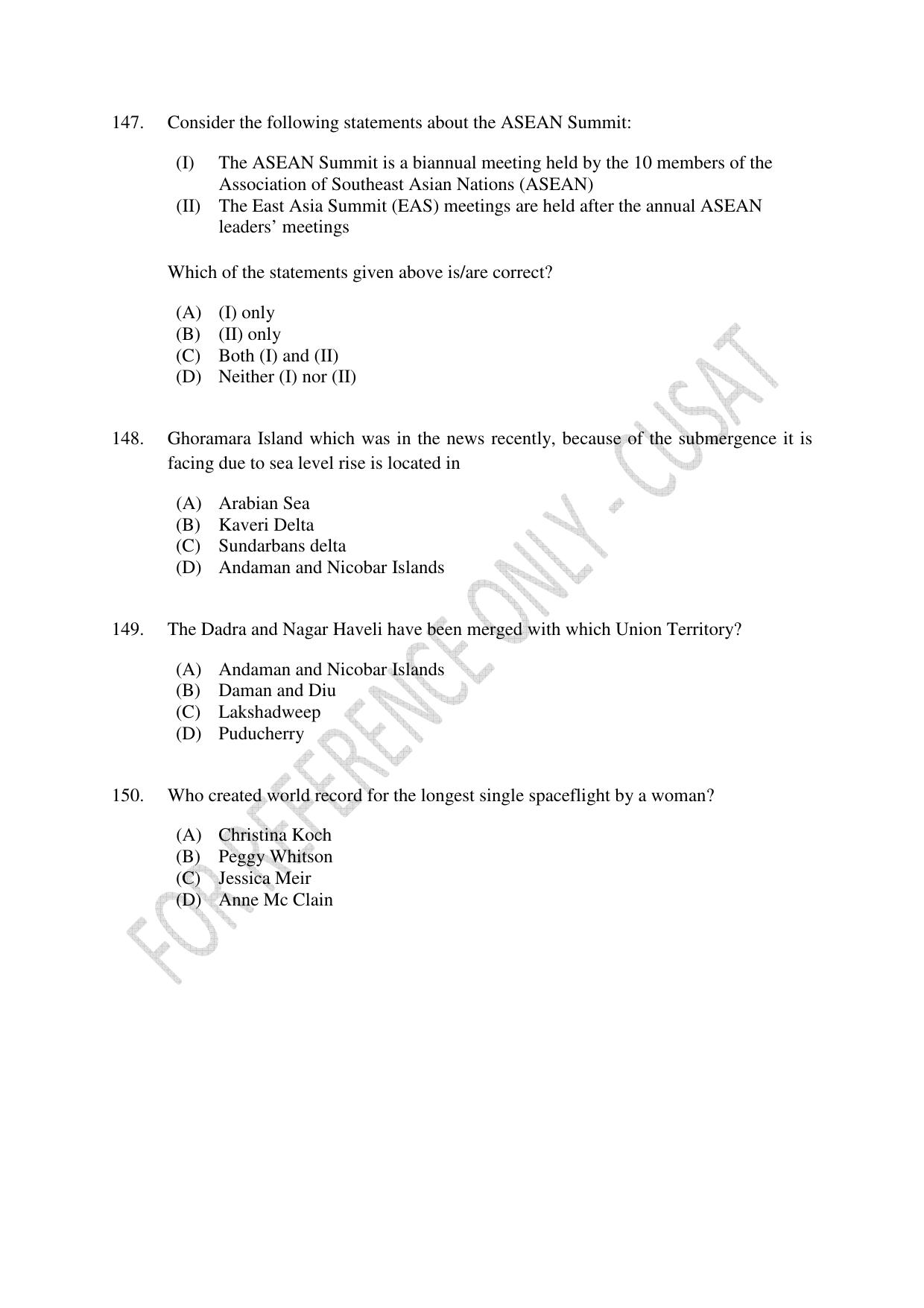 CUSAT CAT 2023 3 YEAR LLB Question Paper - Page 32