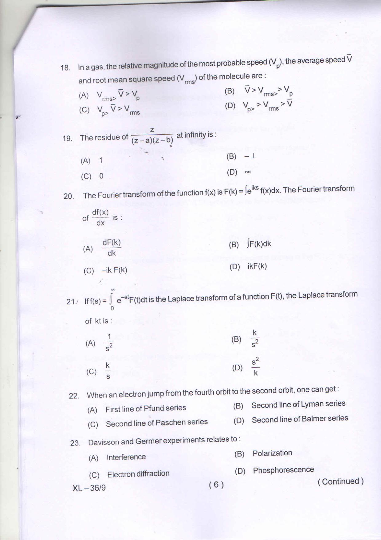 Odisha CPET PHYSICS 2020 Question Paper - Page 6