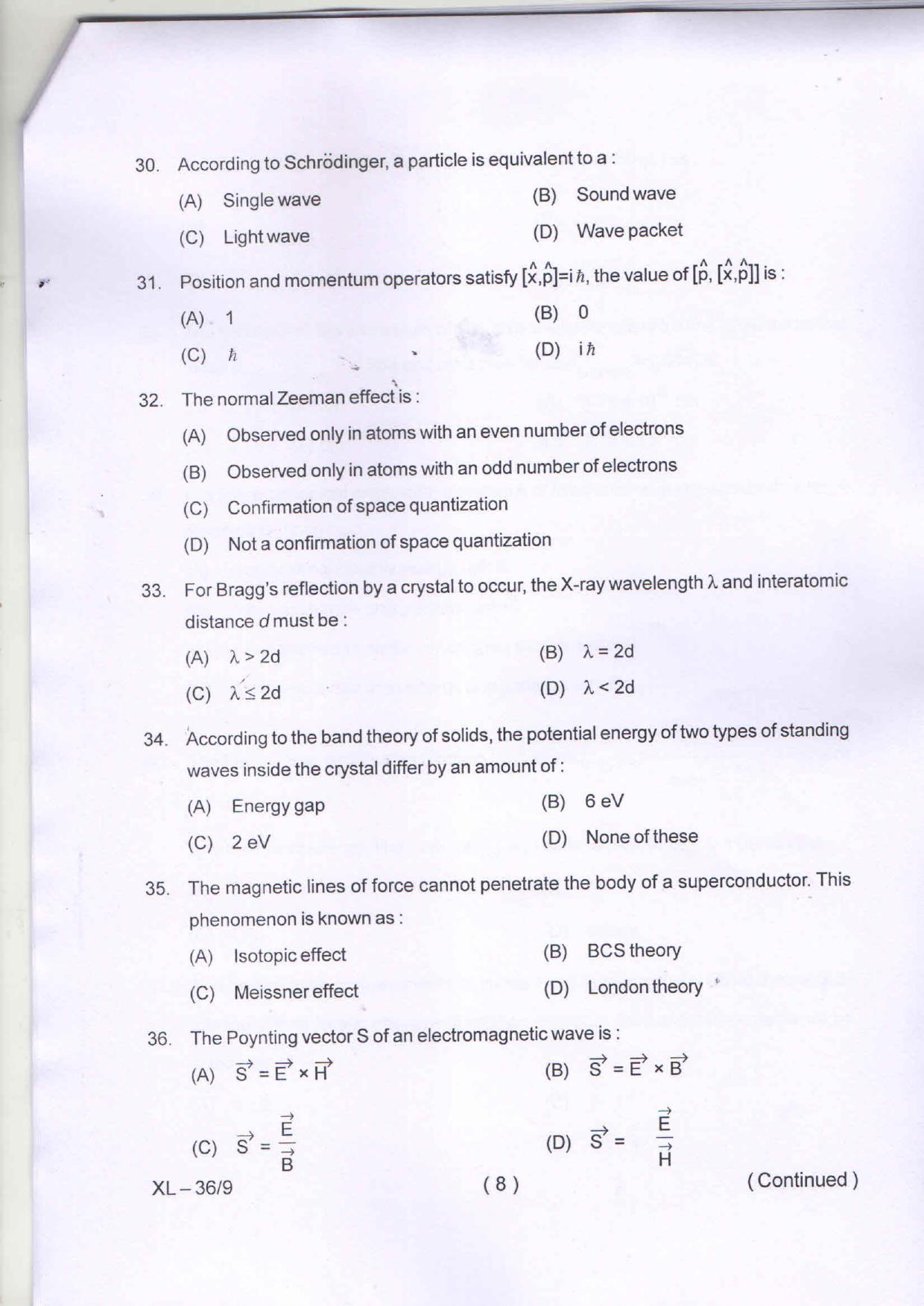 Odisha CPET PHYSICS 2020 Question Paper - Page 8