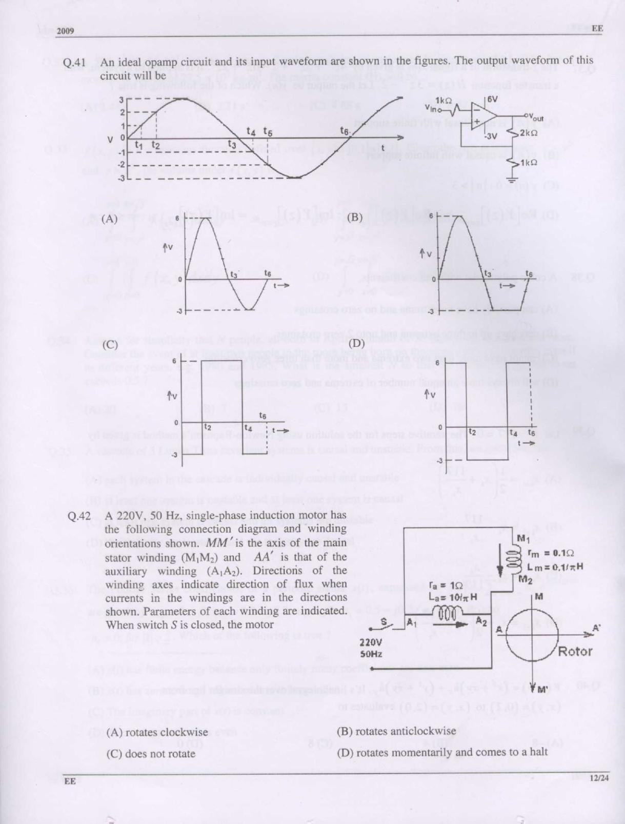 GATE 2009 Electrical Engineering (EE) Question Paper with Answer Key - Page 12