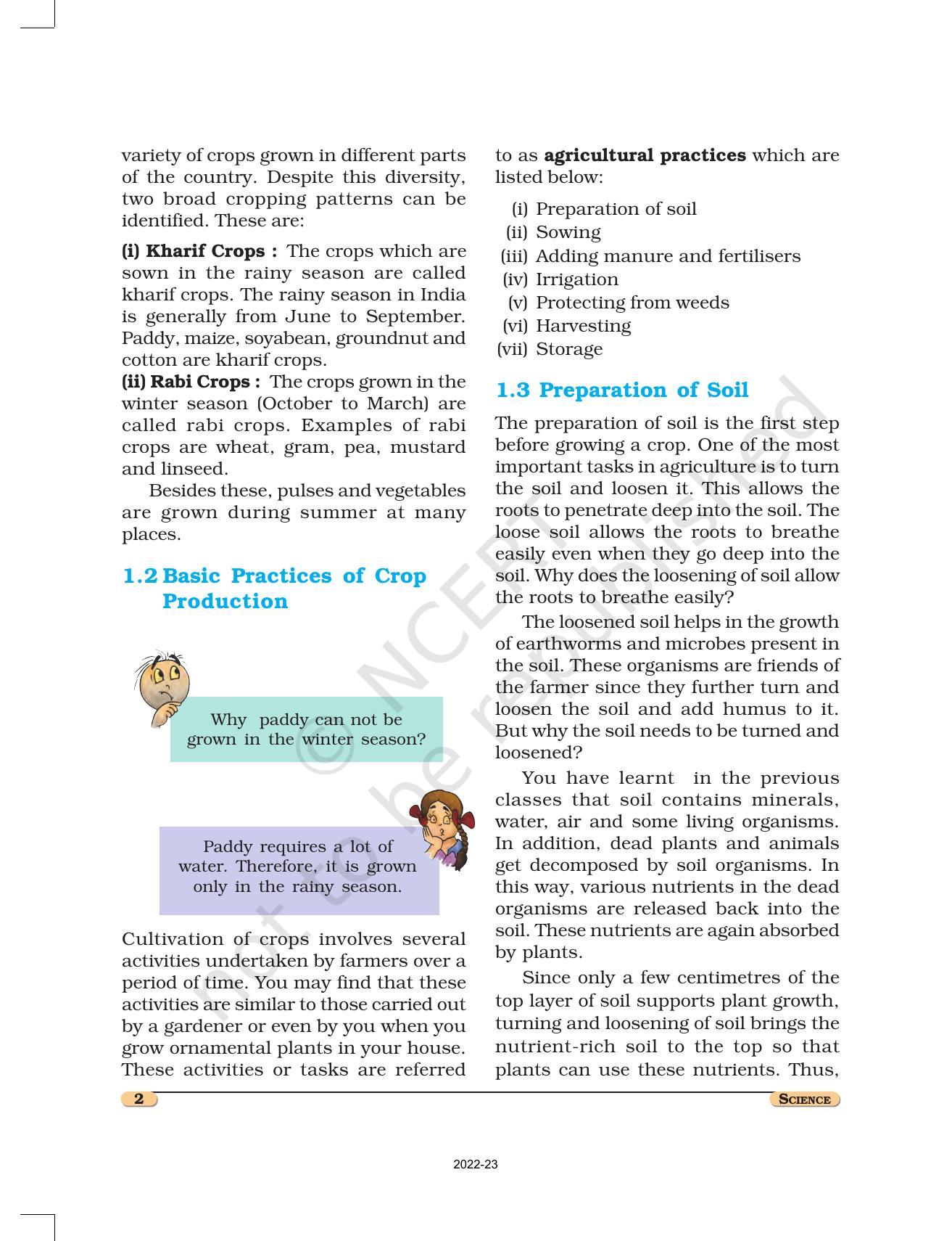 NCERT Book for Class 8 Science Chapter 1 Crop Production and Management - Page 2