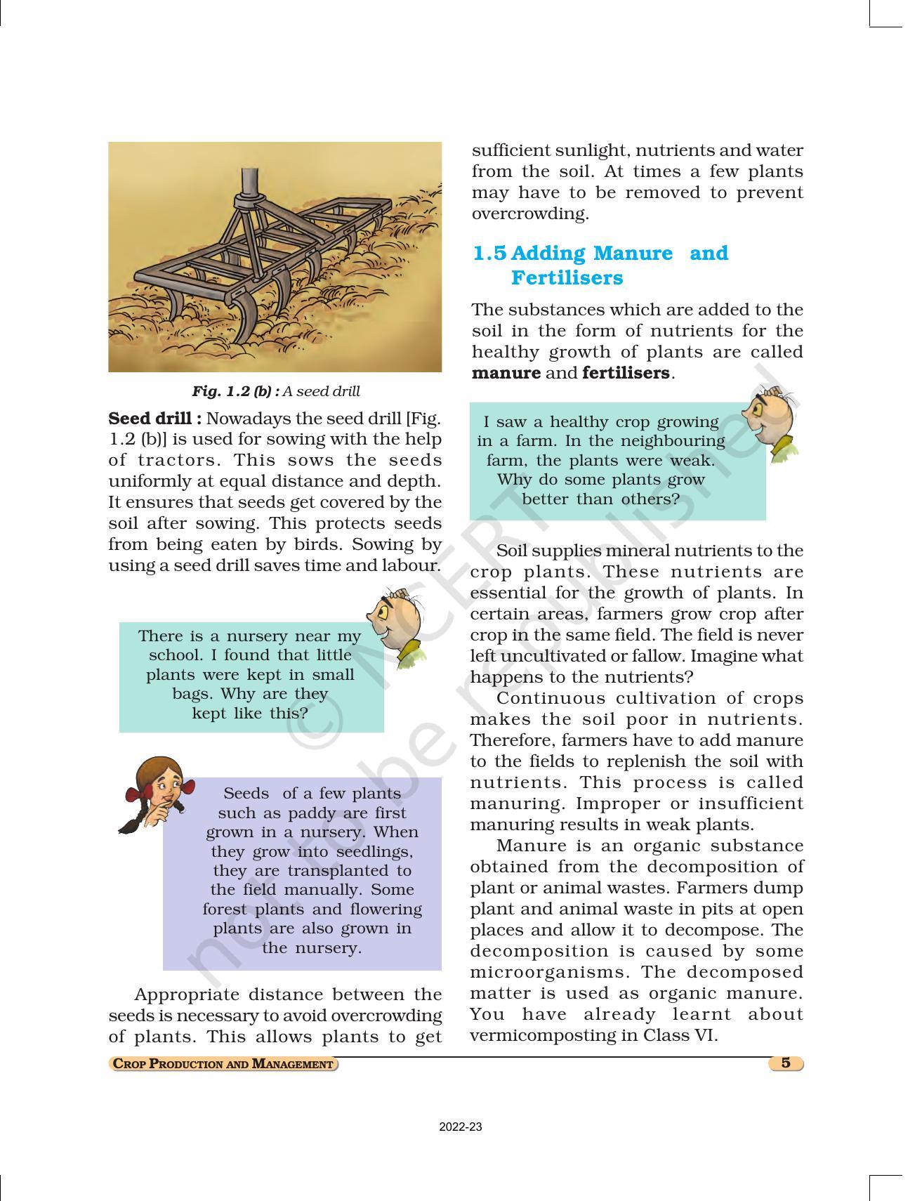 NCERT Book for Class 8 Science Chapter 1 Crop Production and Management - Page 5