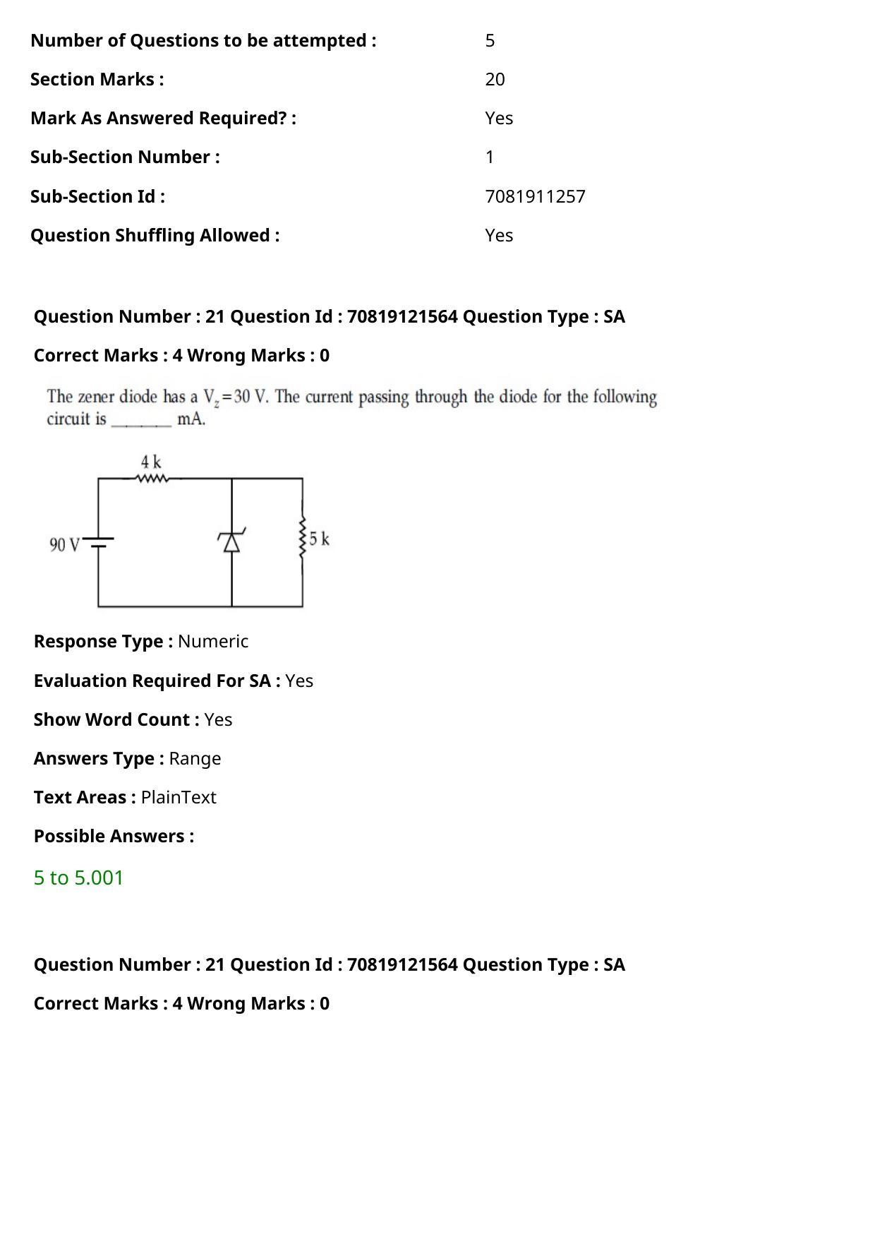 JEE Mains 2021: B.Arch Kannada	(Shift 2) 26-02-2021 Question Paper - Page 27