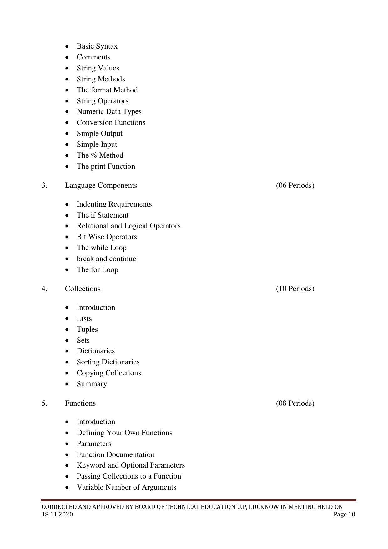 SYLLABUS FOR FIRST SEMESTER SESSION (2020-2021) - FOUR SEMESTER POST GRADUATE DIPLOMA COURSE IN COMPUTER APPLICATION - Page 10
