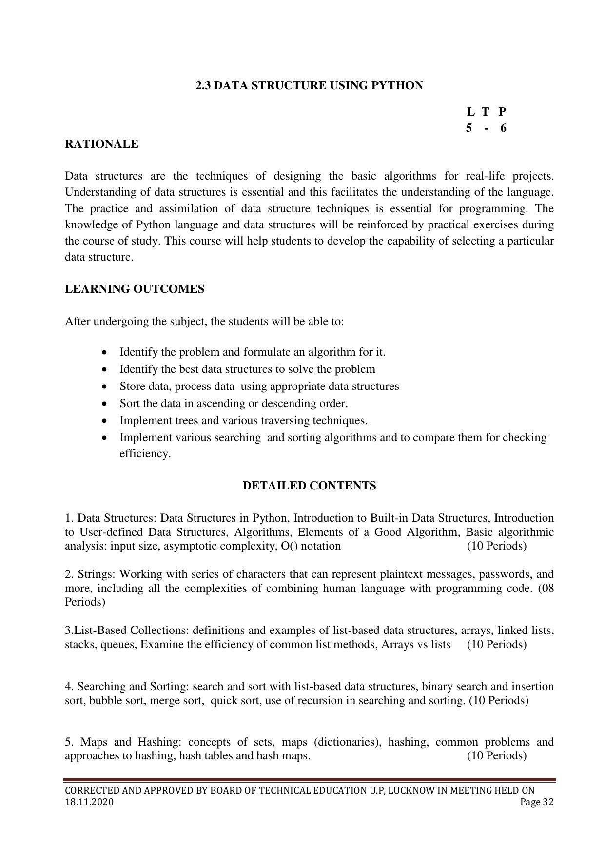 SYLLABUS FOR FIRST SEMESTER SESSION (2020-2021) - FOUR SEMESTER POST GRADUATE DIPLOMA COURSE IN COMPUTER APPLICATION - Page 32