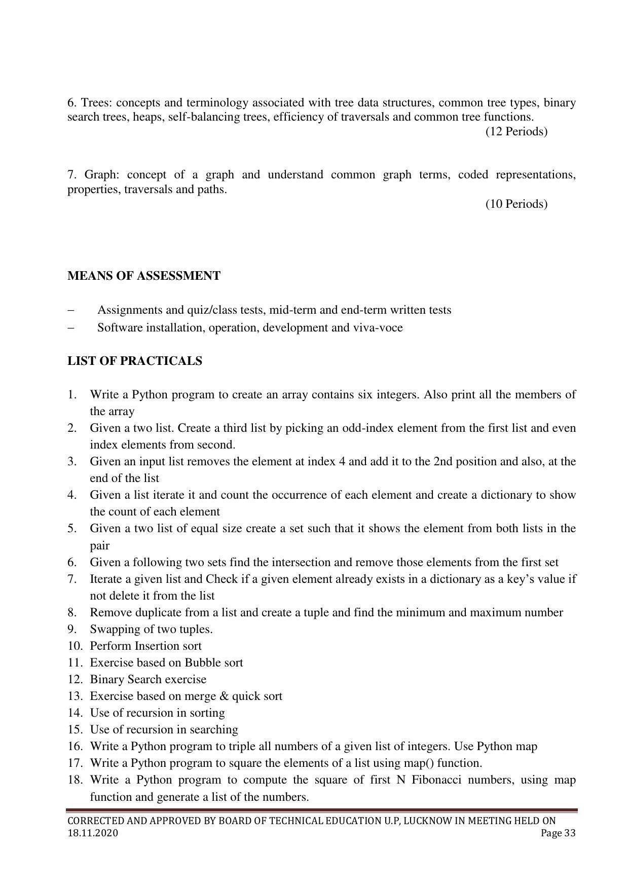 SYLLABUS FOR FIRST SEMESTER SESSION (2020-2021) - FOUR SEMESTER POST GRADUATE DIPLOMA COURSE IN COMPUTER APPLICATION - Page 33