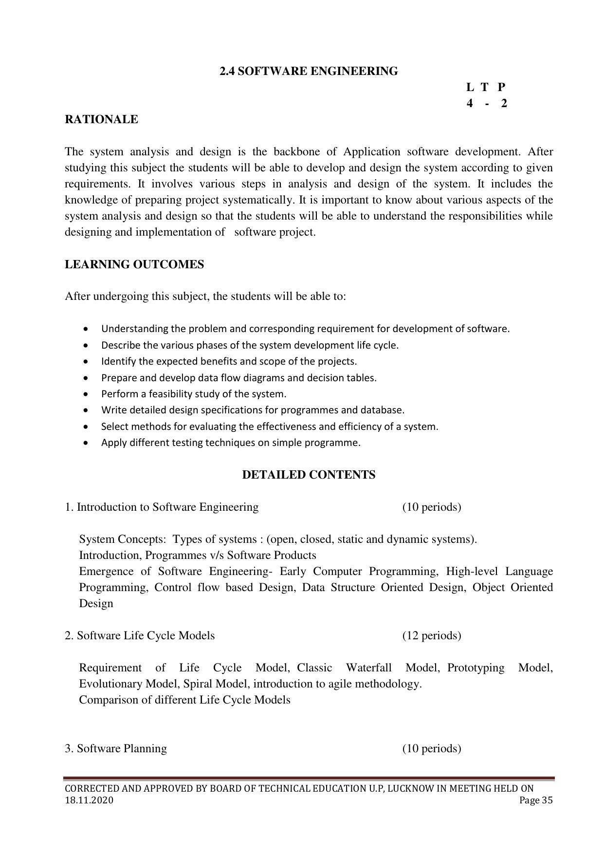 SYLLABUS FOR FIRST SEMESTER SESSION (2020-2021) - FOUR SEMESTER POST GRADUATE DIPLOMA COURSE IN COMPUTER APPLICATION - Page 35