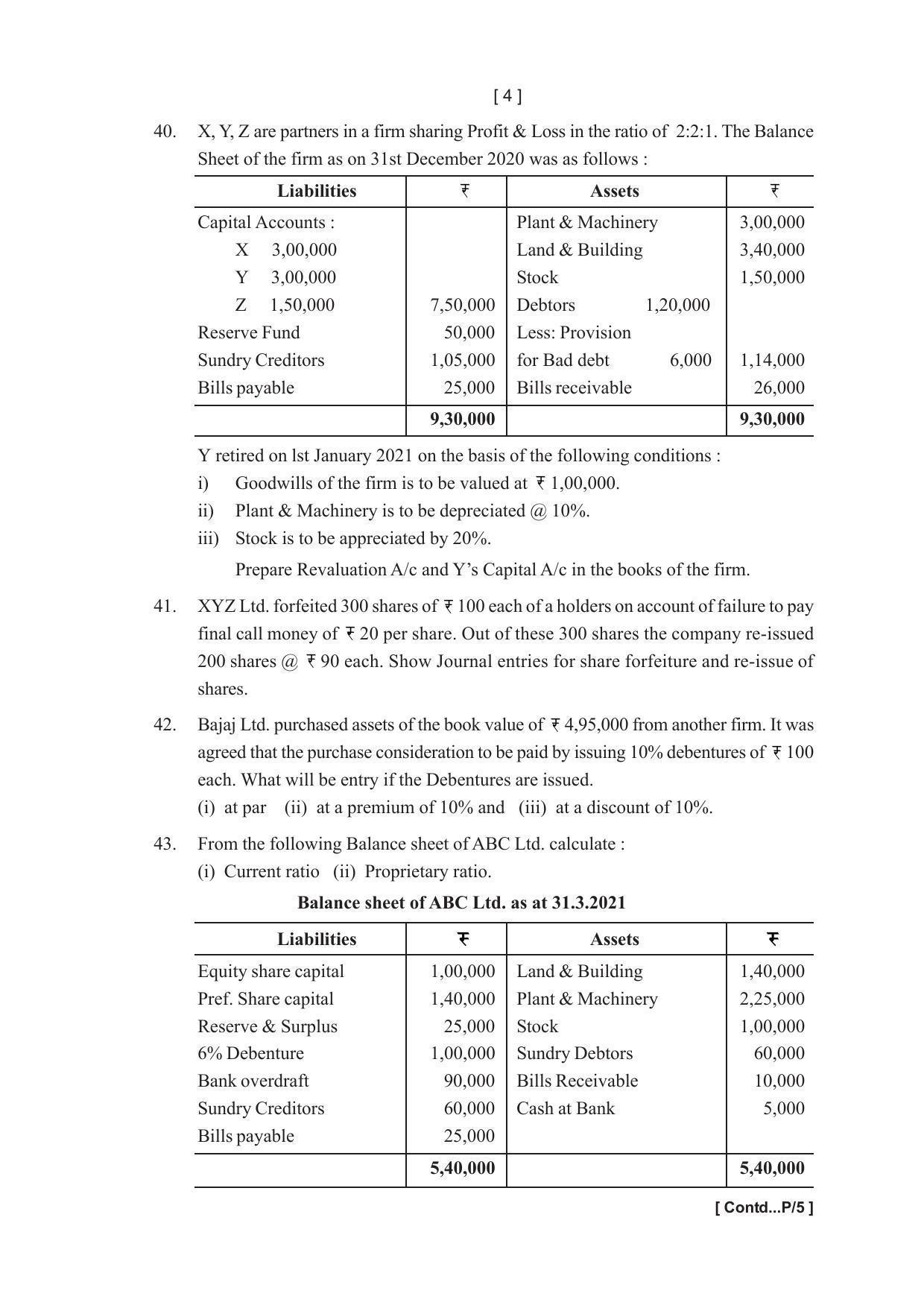 Tripura Board Class 12th ACCY Model Question Paper 2023 - Page 4