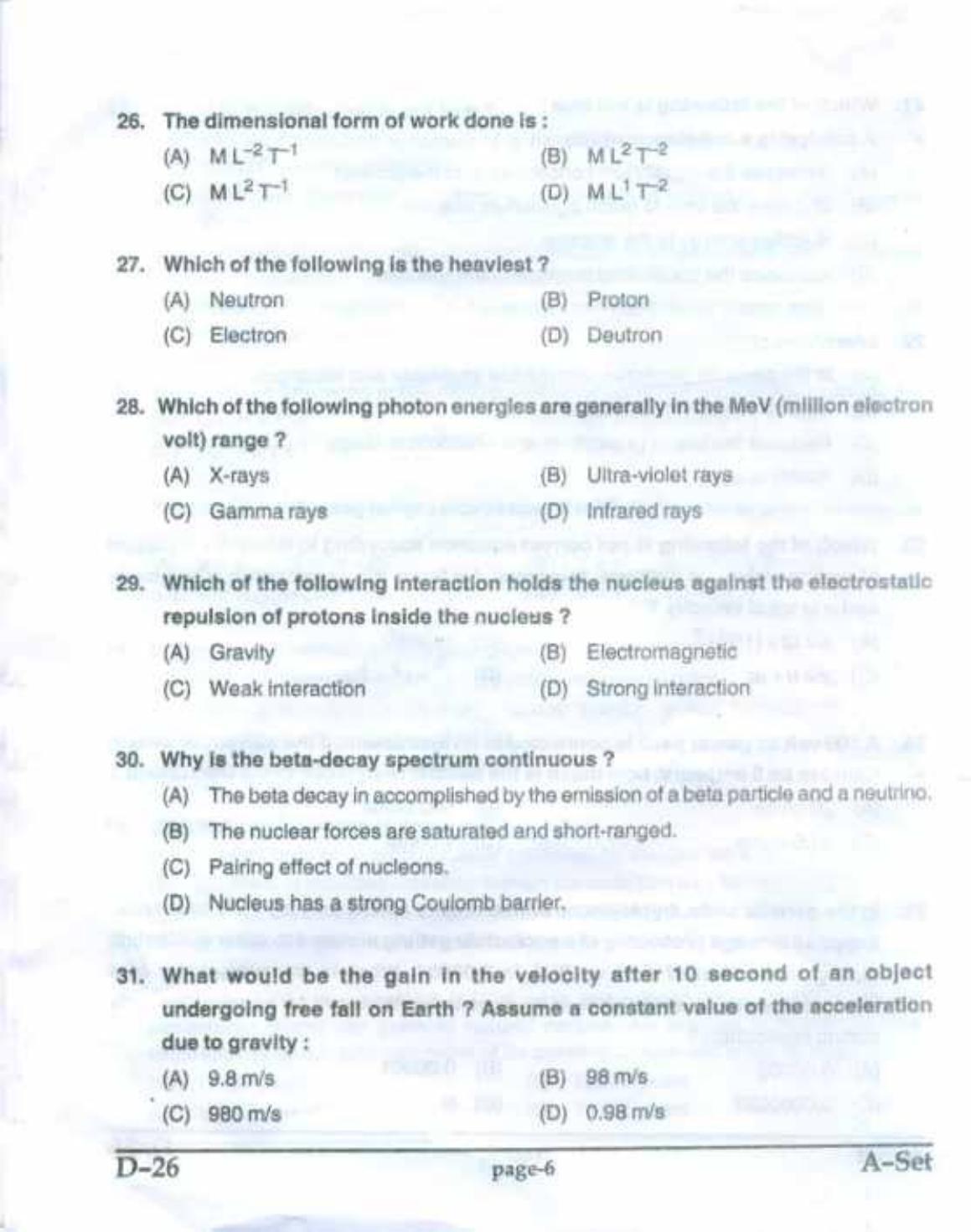 PU CET(PG) 2017: M.Sc. Forensic Science & Criminology SET A Question Paper - Page 6