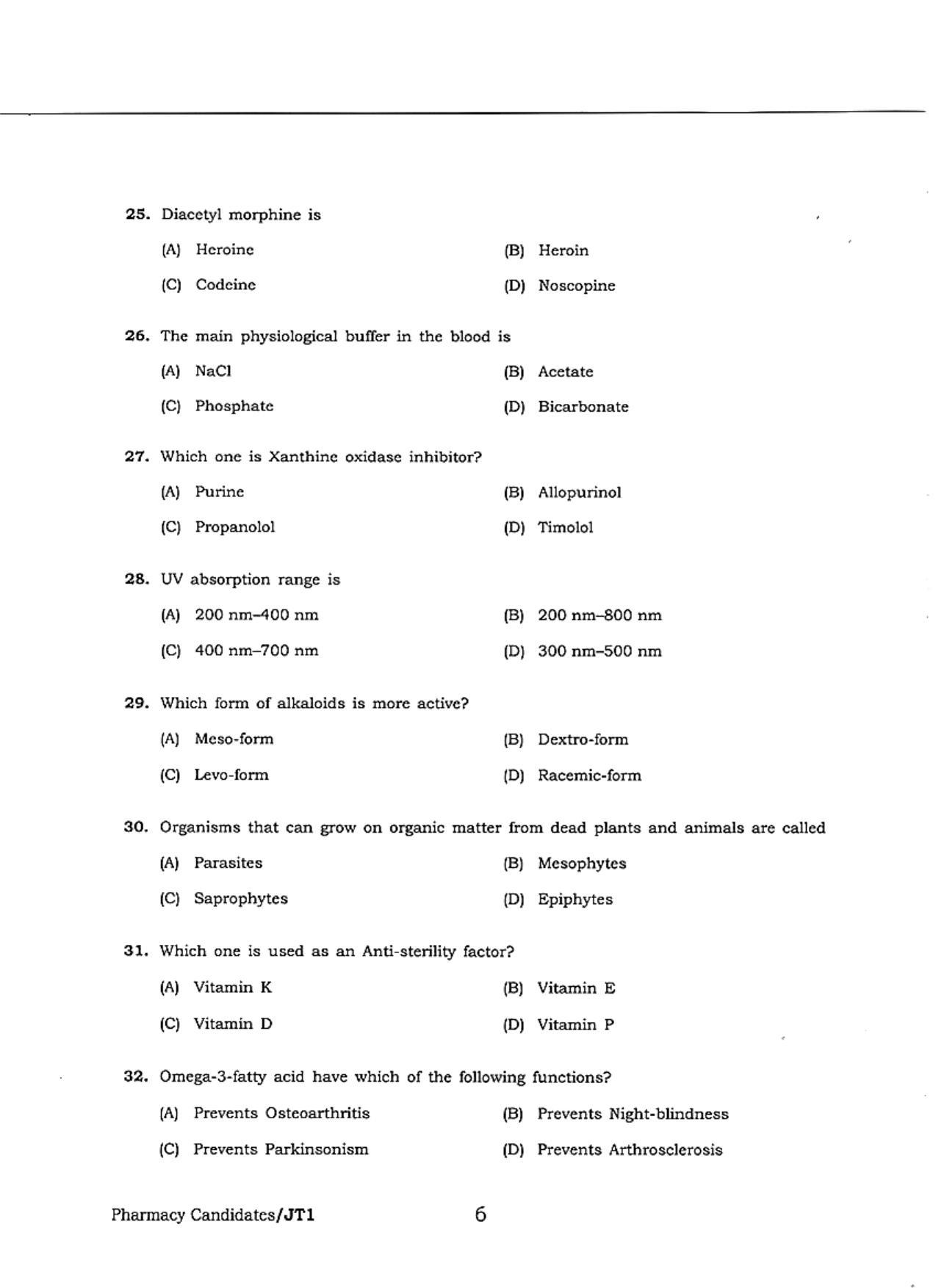 WBJEE  JELET 2018 ( Pharmacy ) - Page 6