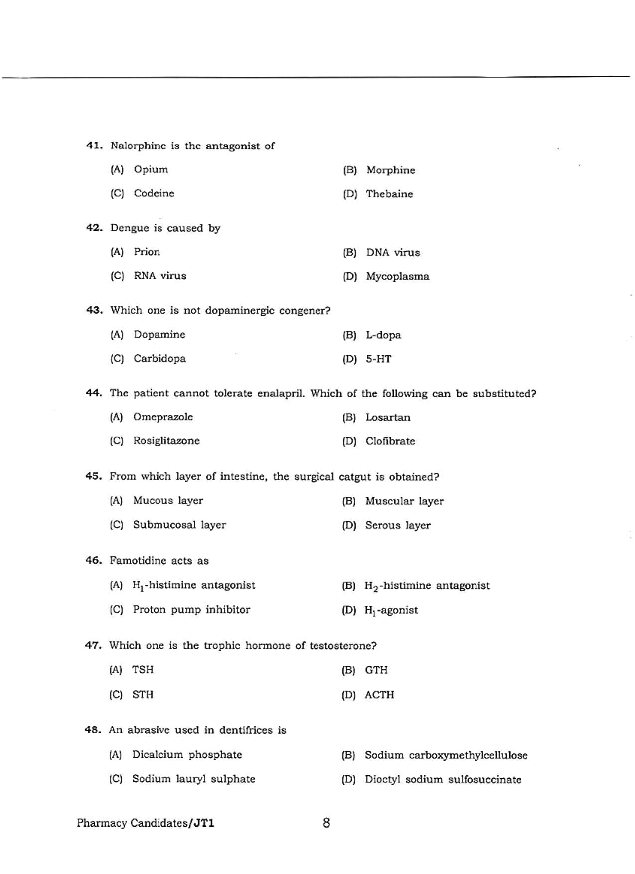 WBJEE  JELET 2018 ( Pharmacy ) - Page 8