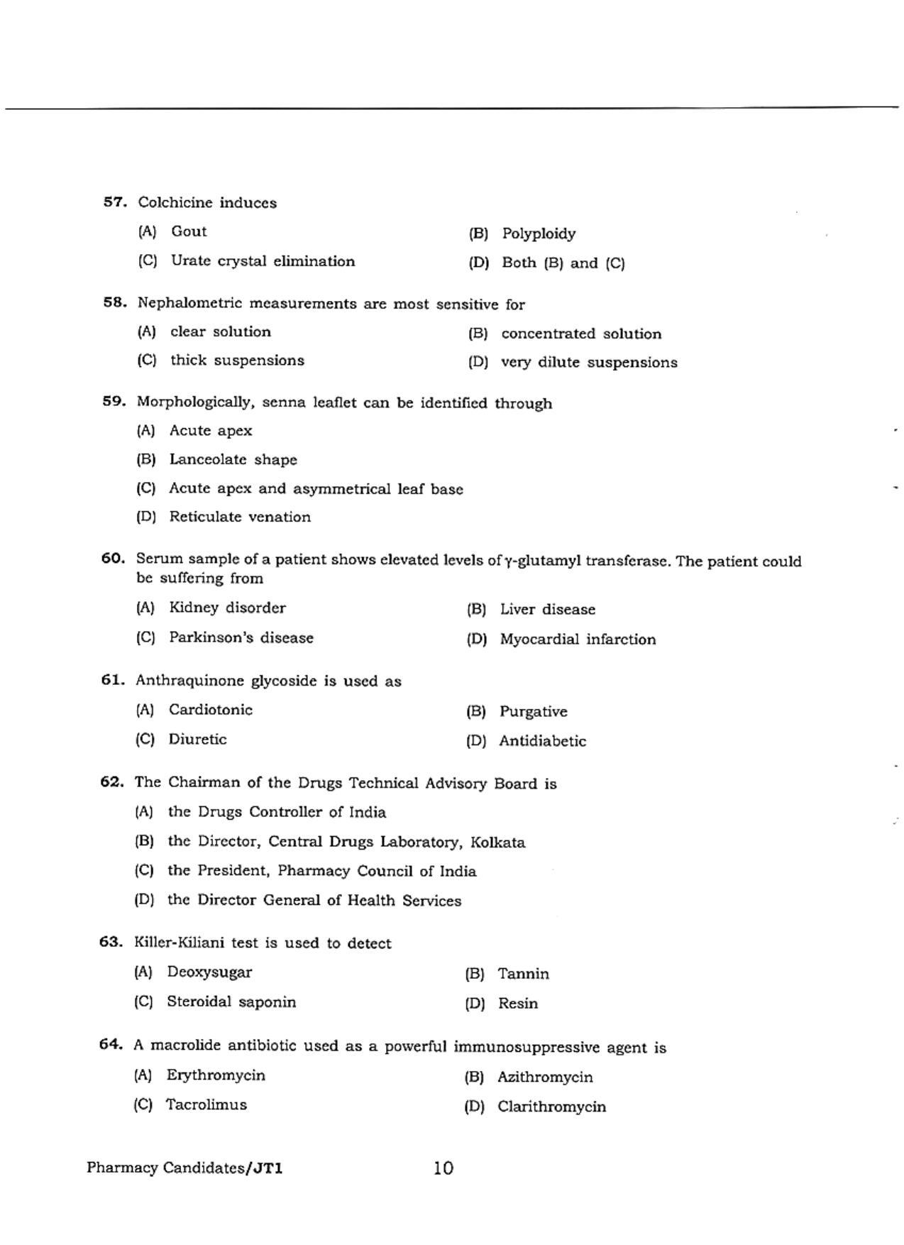 WBJEE  JELET 2018 ( Pharmacy ) - Page 10