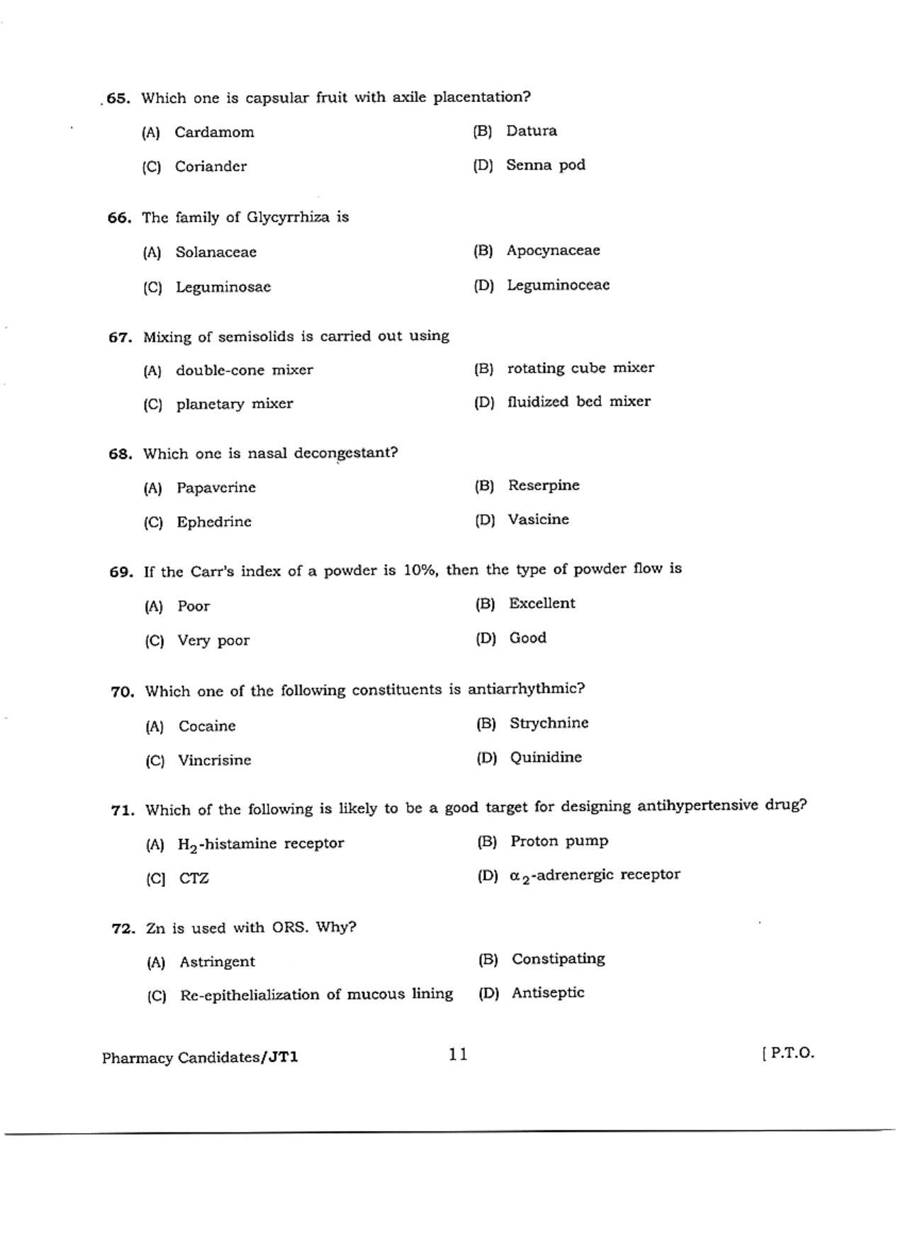 WBJEE  JELET 2018 ( Pharmacy ) - Page 11