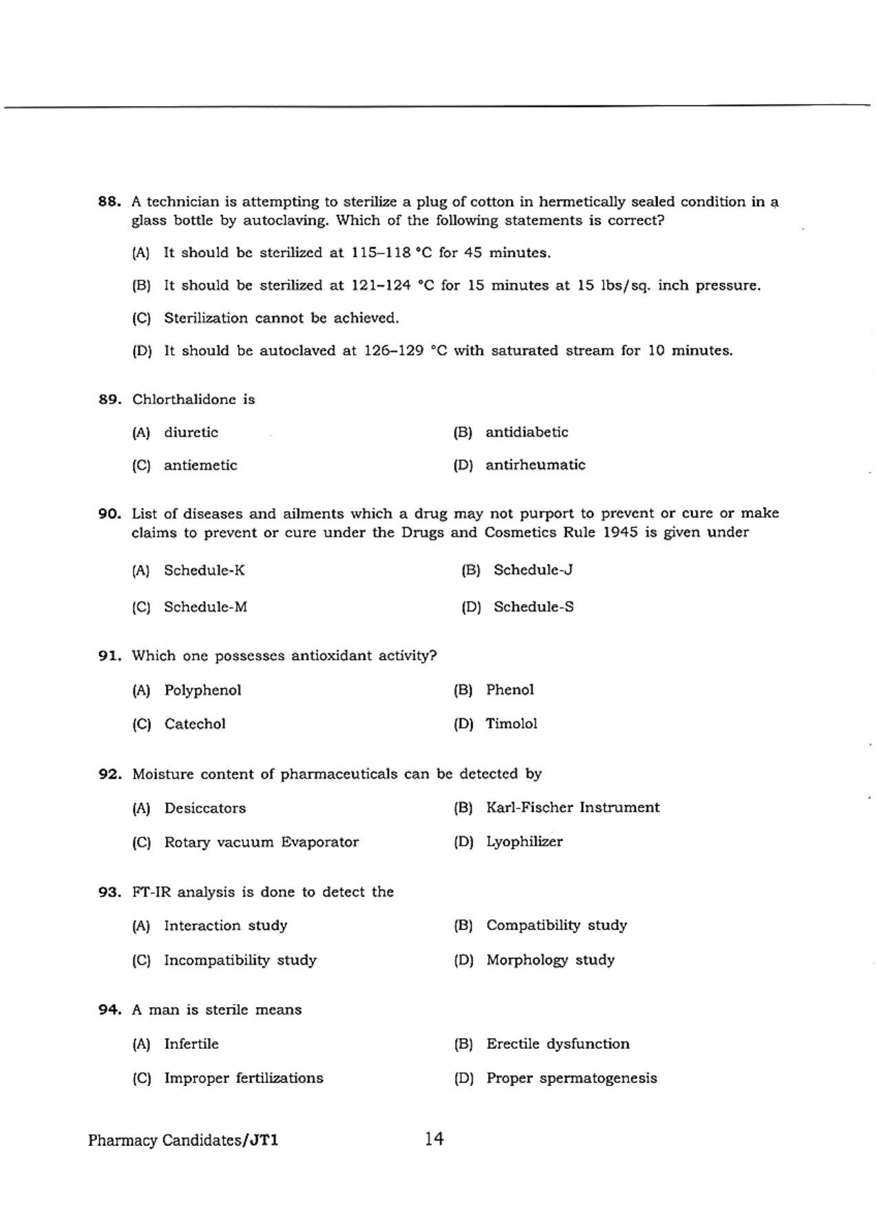 WBJEE  JELET 2018 ( Pharmacy ) - Page 14