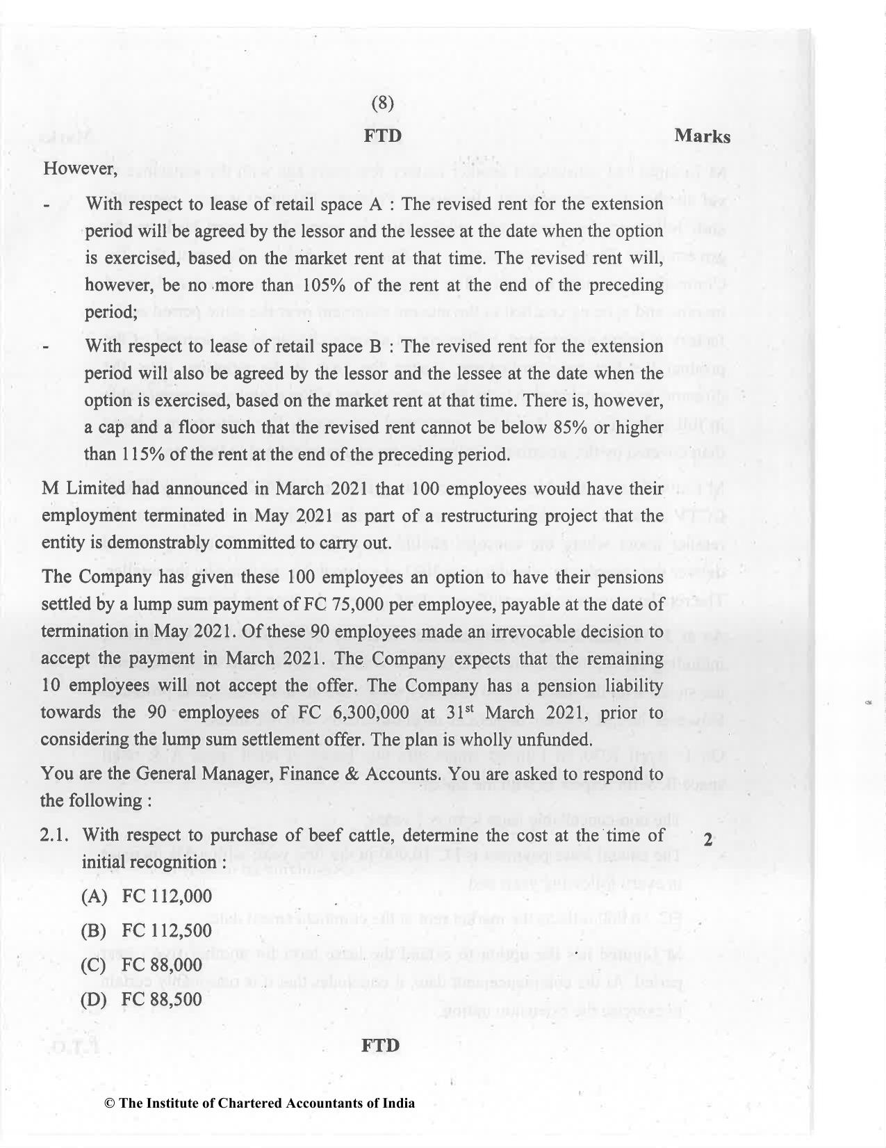 CA Final Jul 2021 Question Paper - Paper 6E – Global Financial Reporting Standards - Page 8