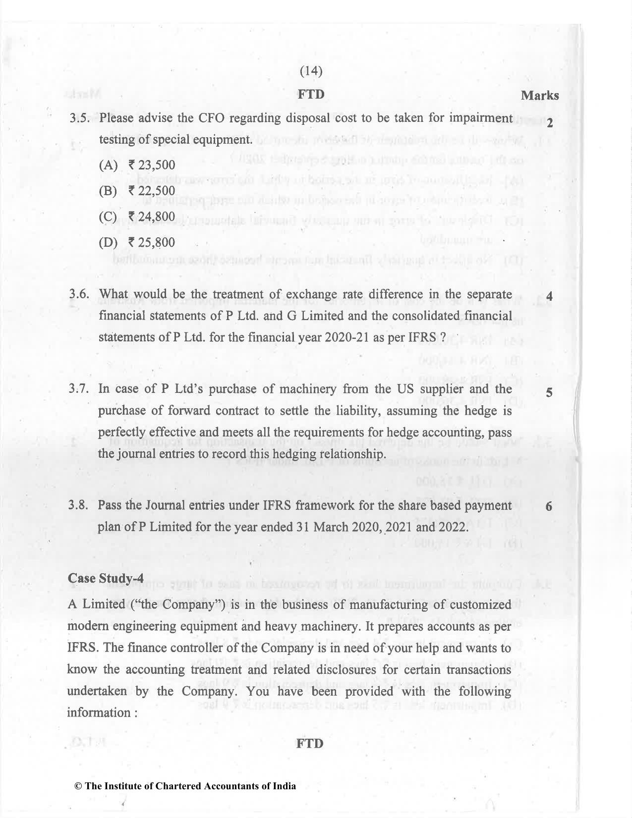 CA Final Jul 2021 Question Paper - Paper 6E – Global Financial Reporting Standards - Page 14