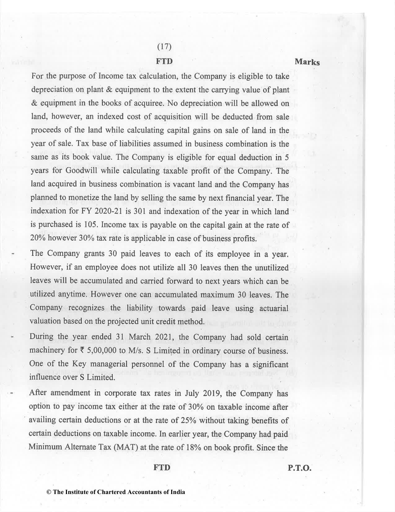 CA Final Jul 2021 Question Paper - Paper 6E – Global Financial Reporting Standards - Page 17