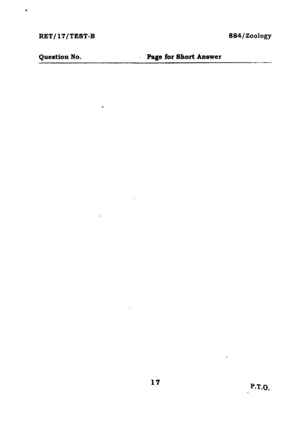 BHU RET ZOOLOGY 2017 Question Paper - Page 18