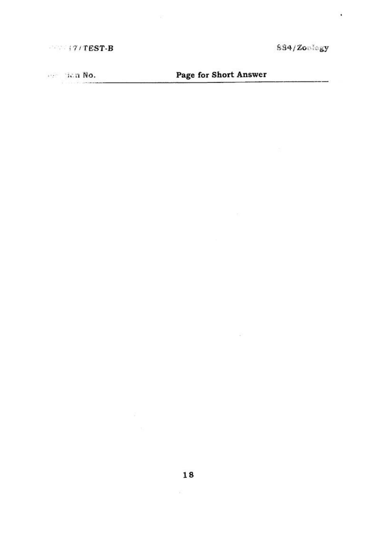BHU RET ZOOLOGY 2017 Question Paper - Page 19
