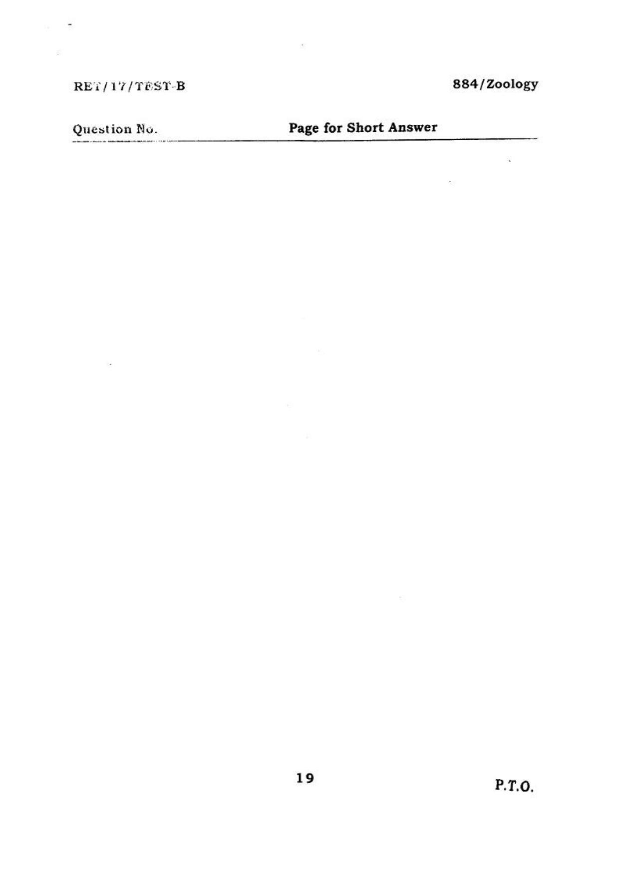 BHU RET ZOOLOGY 2017 Question Paper - Page 20