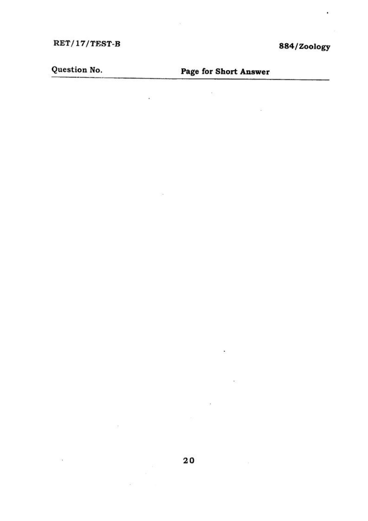 BHU RET ZOOLOGY 2017 Question Paper - Page 21