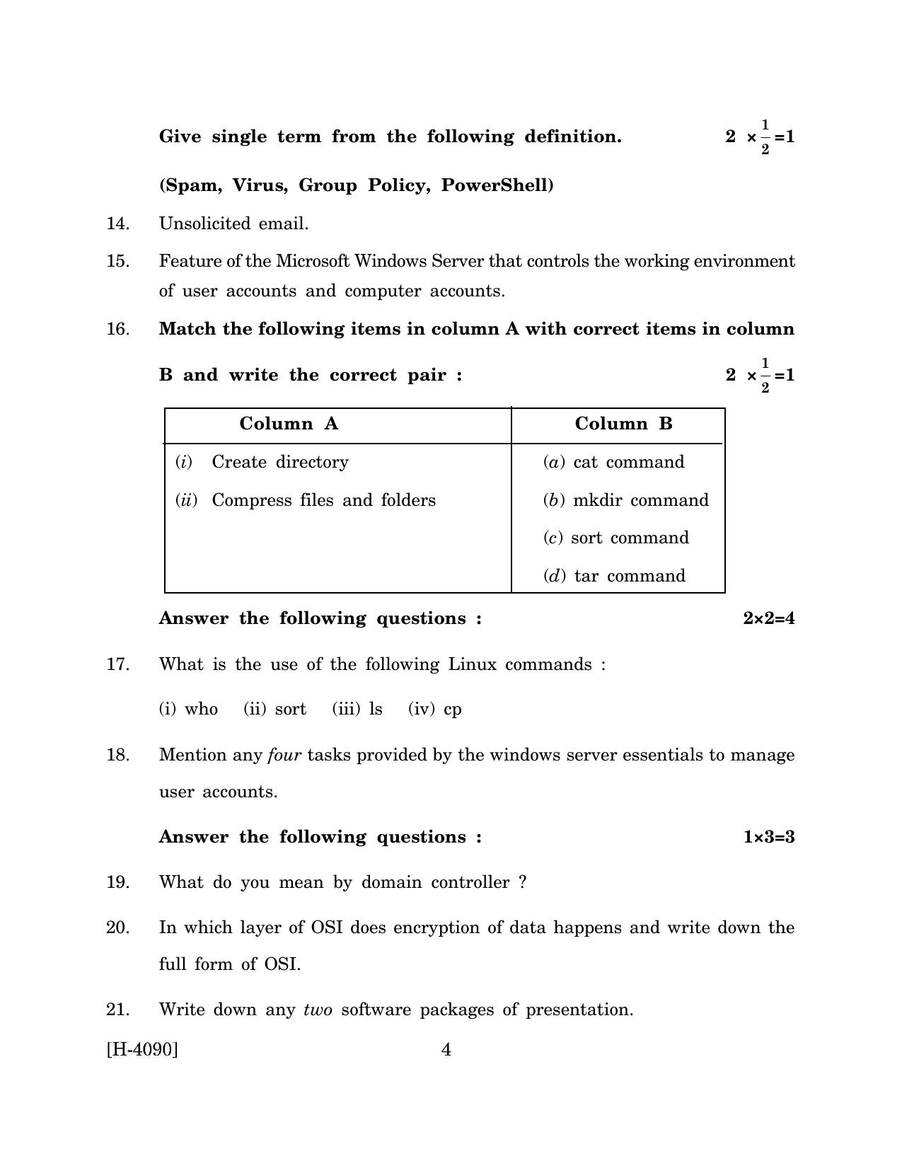 Goa Board Class 12 Electronics - Installation Technician (March 2024) Question Paper - Page 4