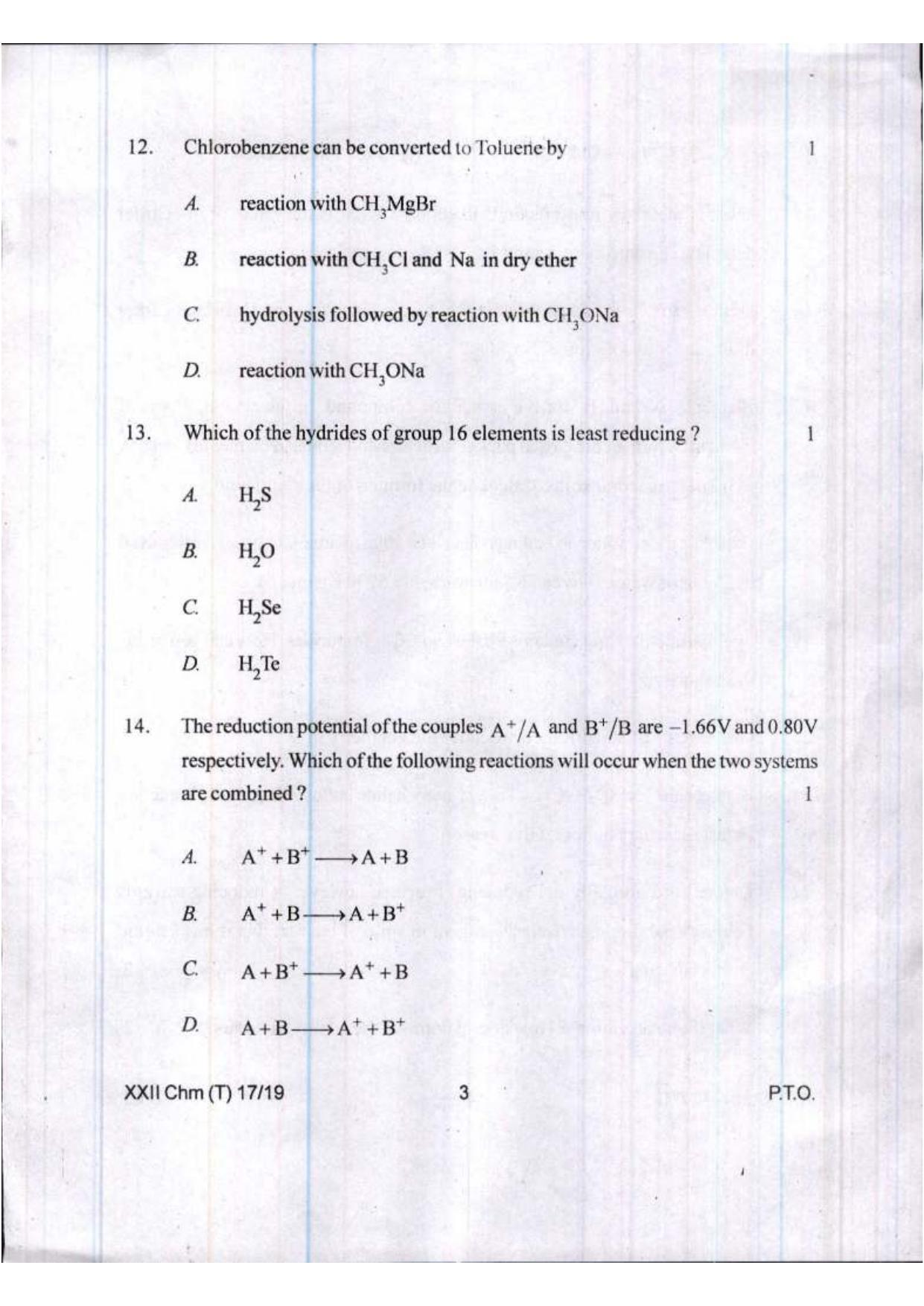COHSEM Class 12 Chemistry 2019 Question Papers - Page 3