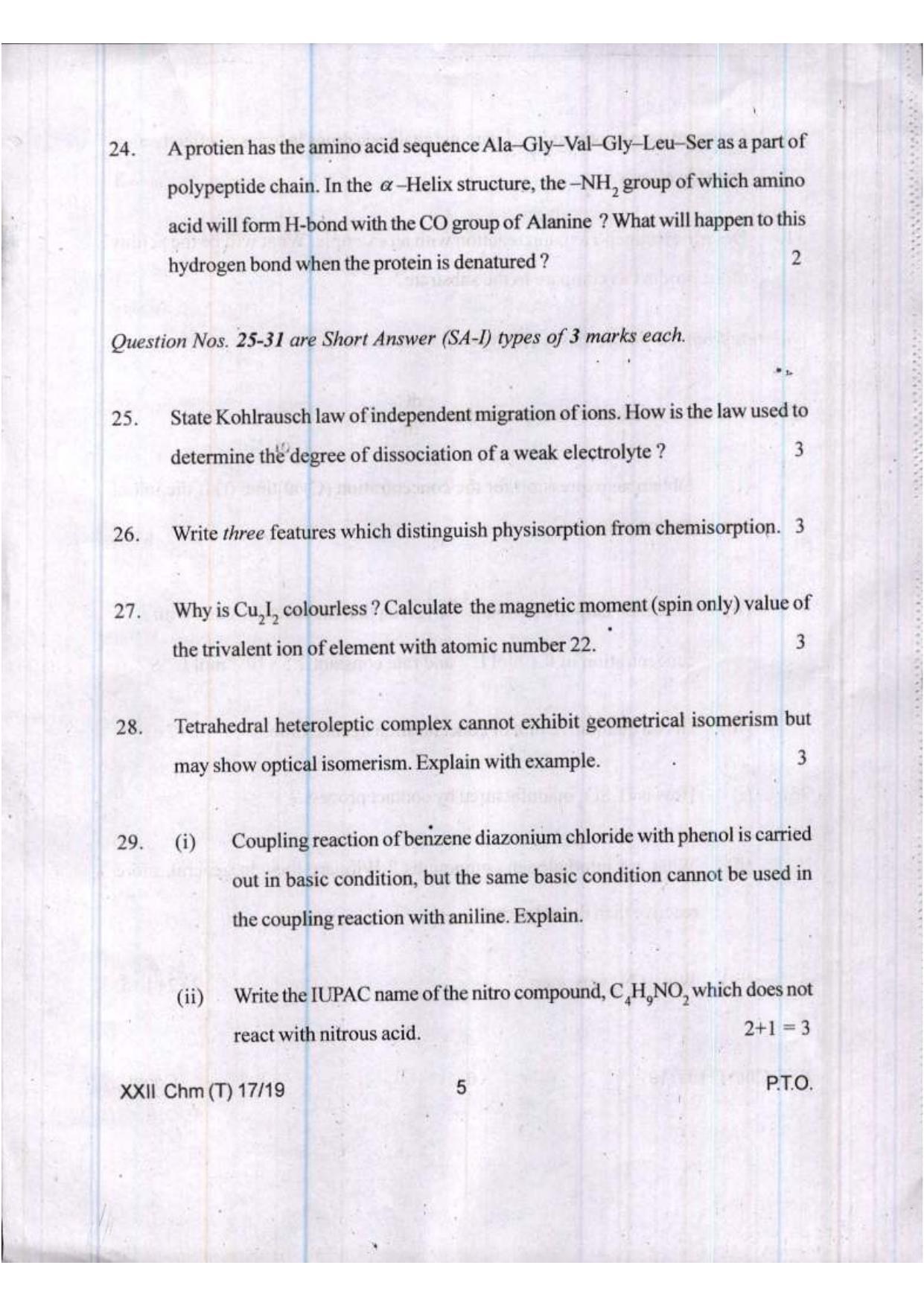 COHSEM Class 12 Chemistry 2019 Question Papers - Page 5
