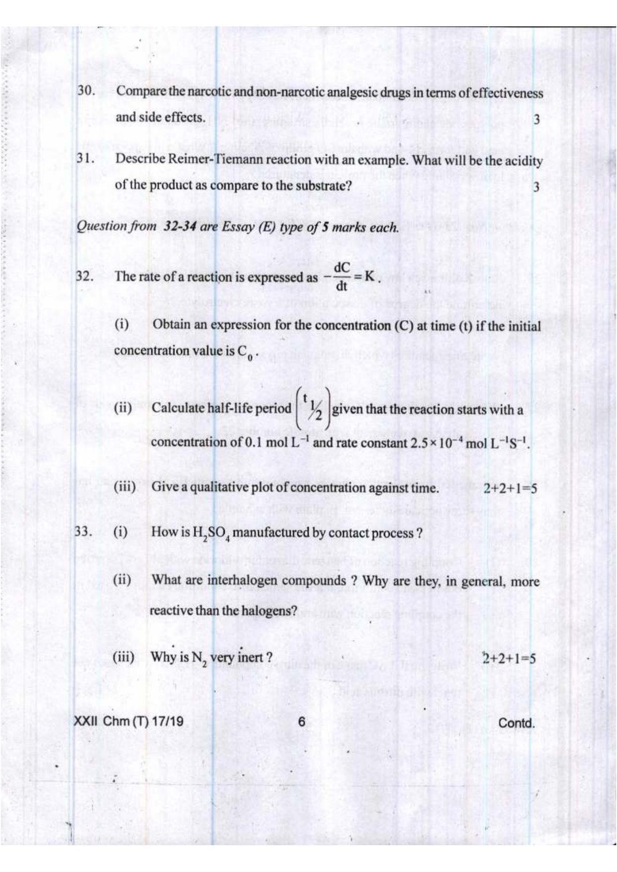 COHSEM Class 12 Chemistry 2019 Question Papers - Page 6