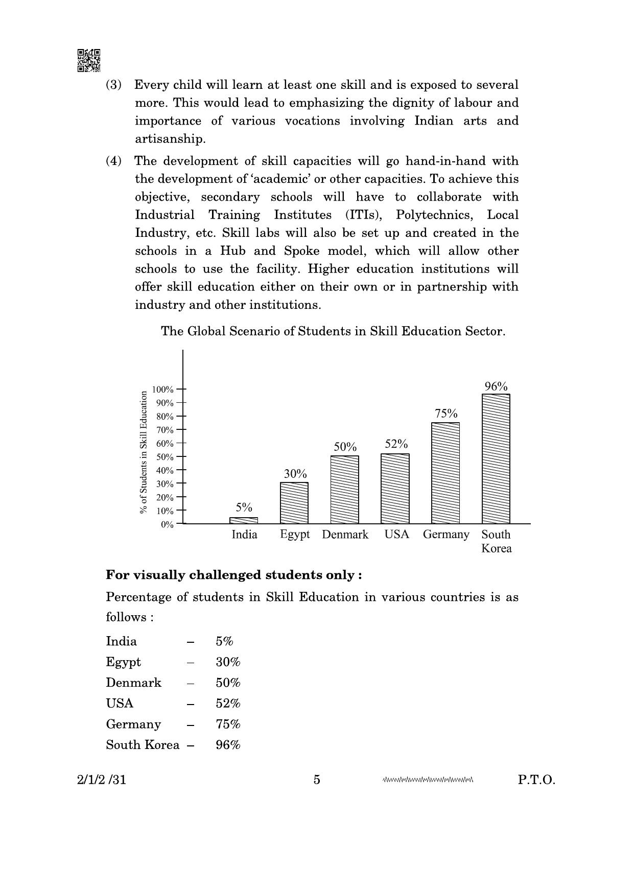 CBSE Class 10 2-1-2 English Literature 2024 Question Paper - Page 5
