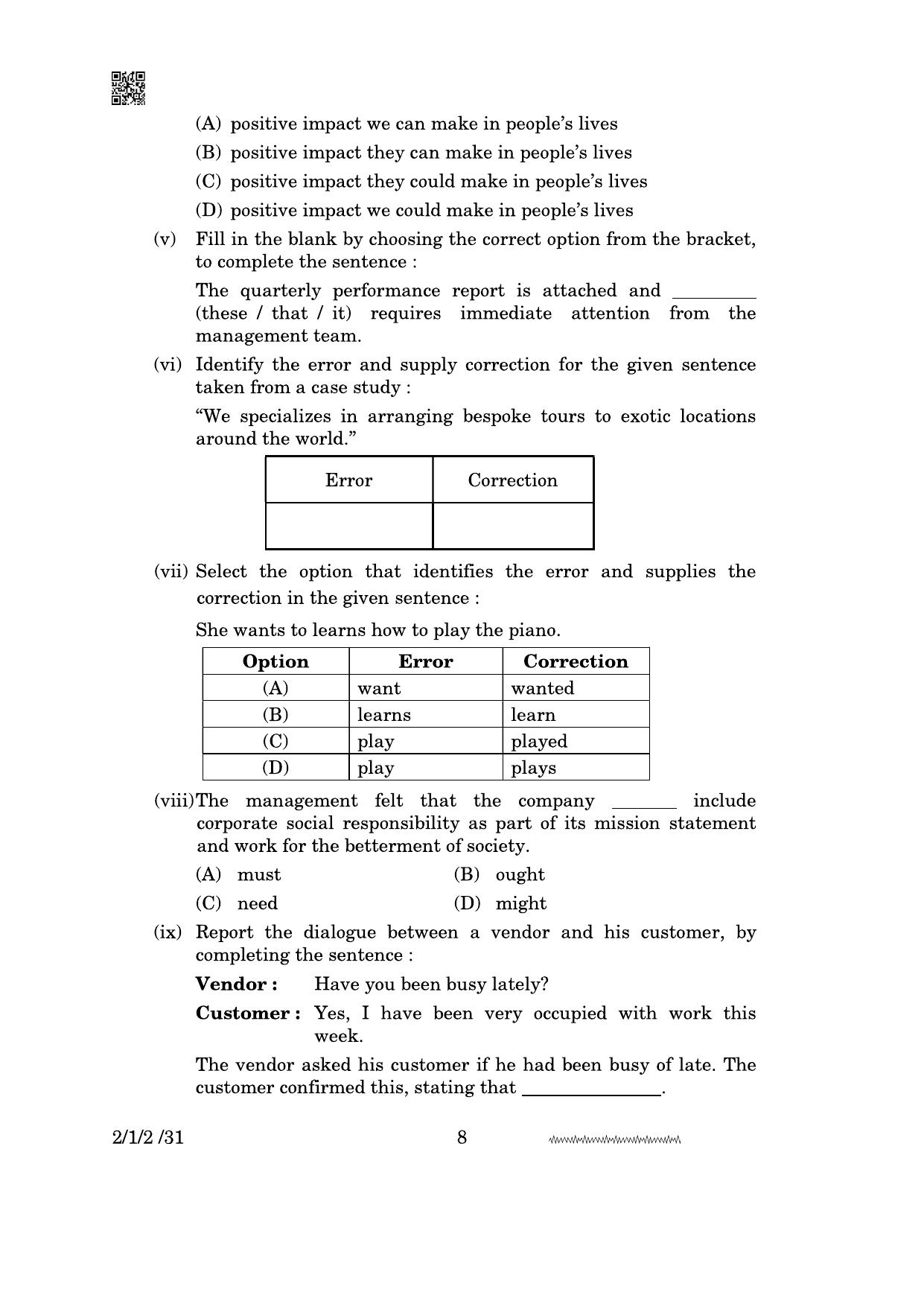 CBSE Class 10 2-1-2 English Literature 2024 Question Paper - Page 8