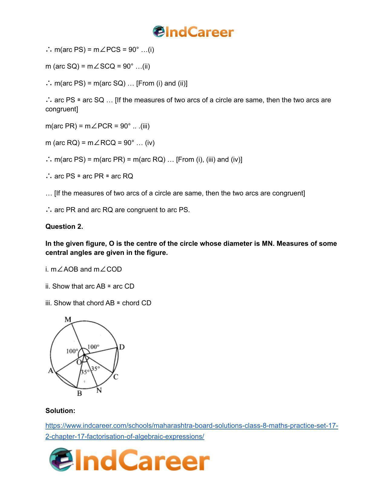 Maharashtra Board Solutions Class 8-Maths (Practice Set 17.2): Chapter 17- Factorisation of Algebraic Expressions - Page 3