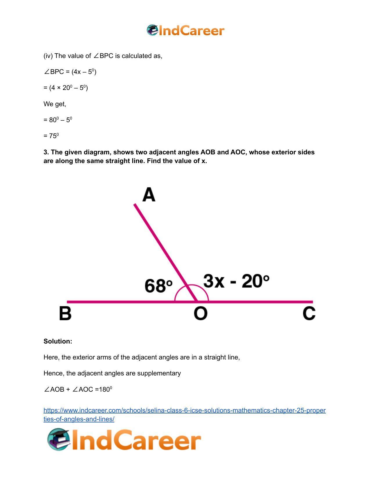 Selina Class 6 ICSE Solutions Mathematics : Chapter 25- Properties of Angles and Lines - Page 6