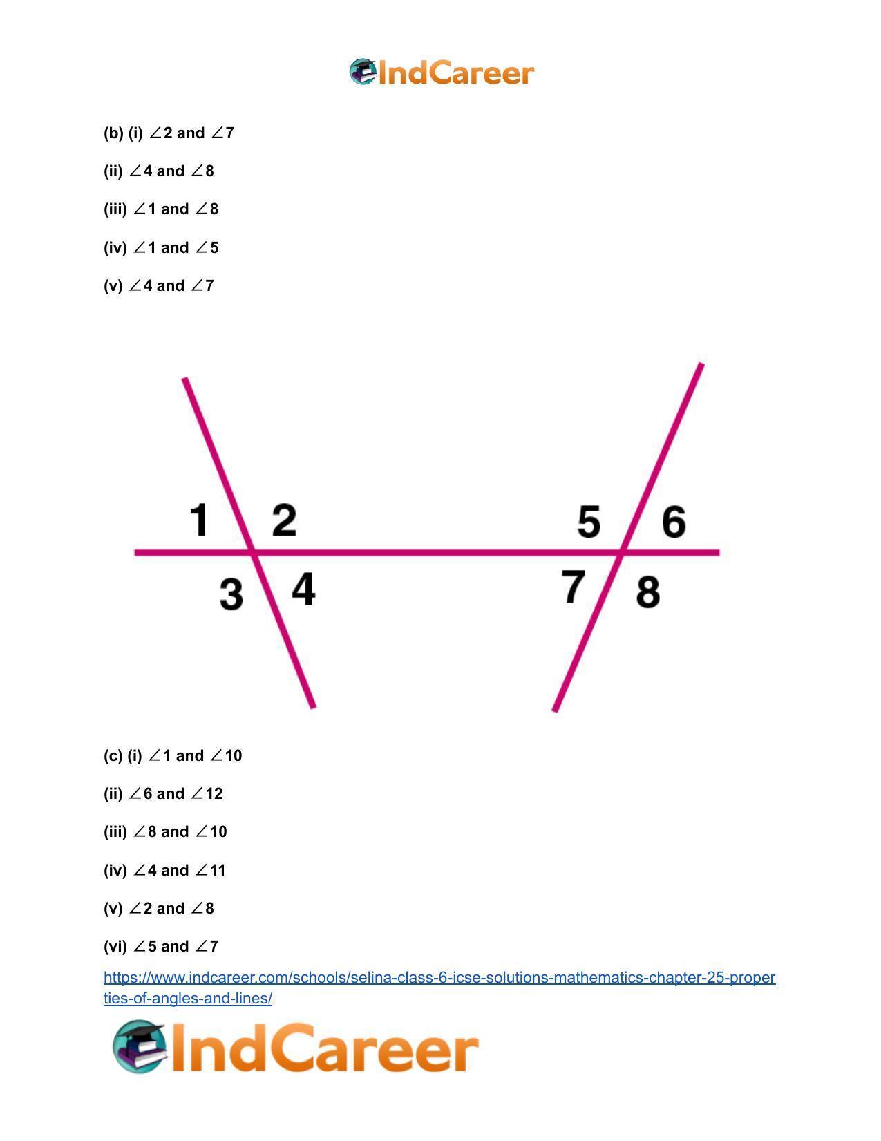 Selina Class 6 ICSE Solutions Mathematics : Chapter 25- Properties of Angles and Lines - Page 12