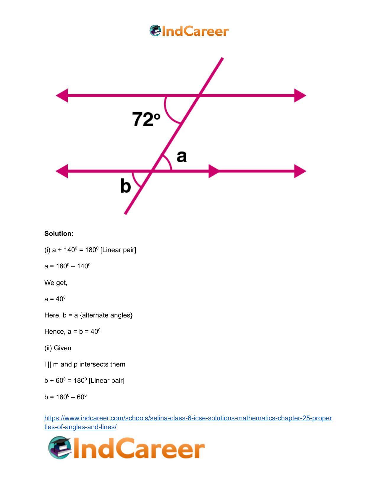 Selina Class 6 ICSE Solutions Mathematics : Chapter 25- Properties of Angles and Lines - Page 18