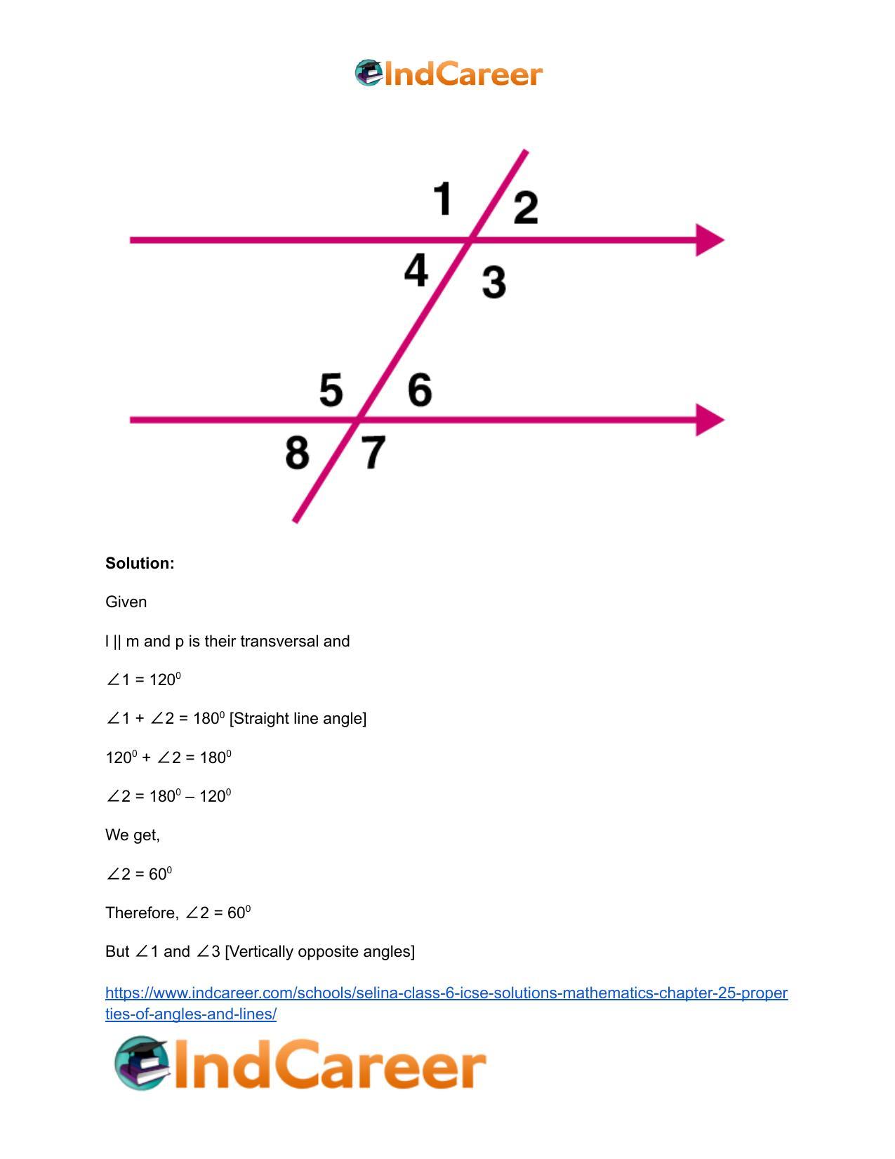 Selina Class 6 ICSE Solutions Mathematics : Chapter 25- Properties of Angles and Lines - Page 20