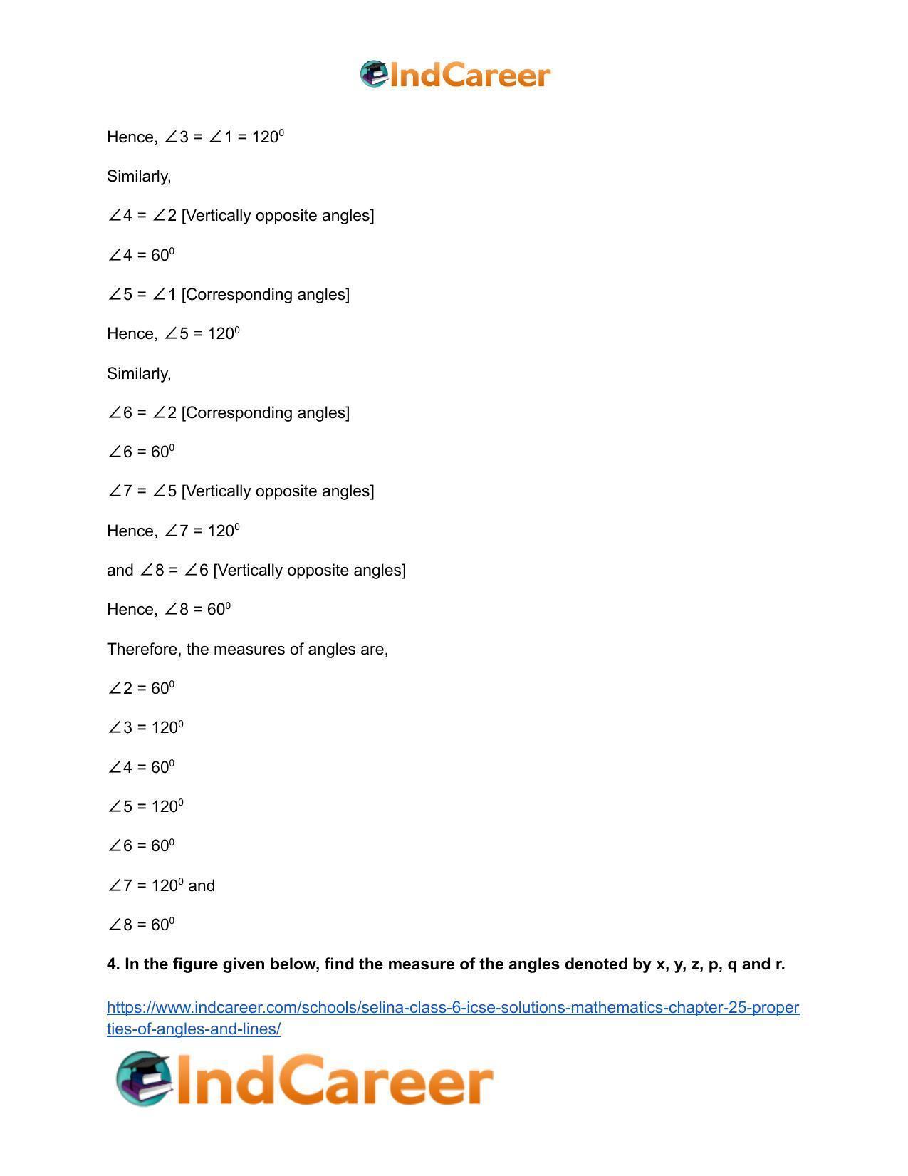 Selina Class 6 ICSE Solutions Mathematics : Chapter 25- Properties of Angles and Lines - Page 21