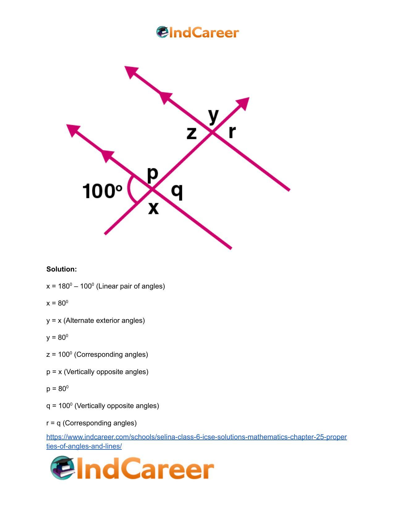 Selina Class 6 ICSE Solutions Mathematics : Chapter 25- Properties of Angles and Lines - Page 22