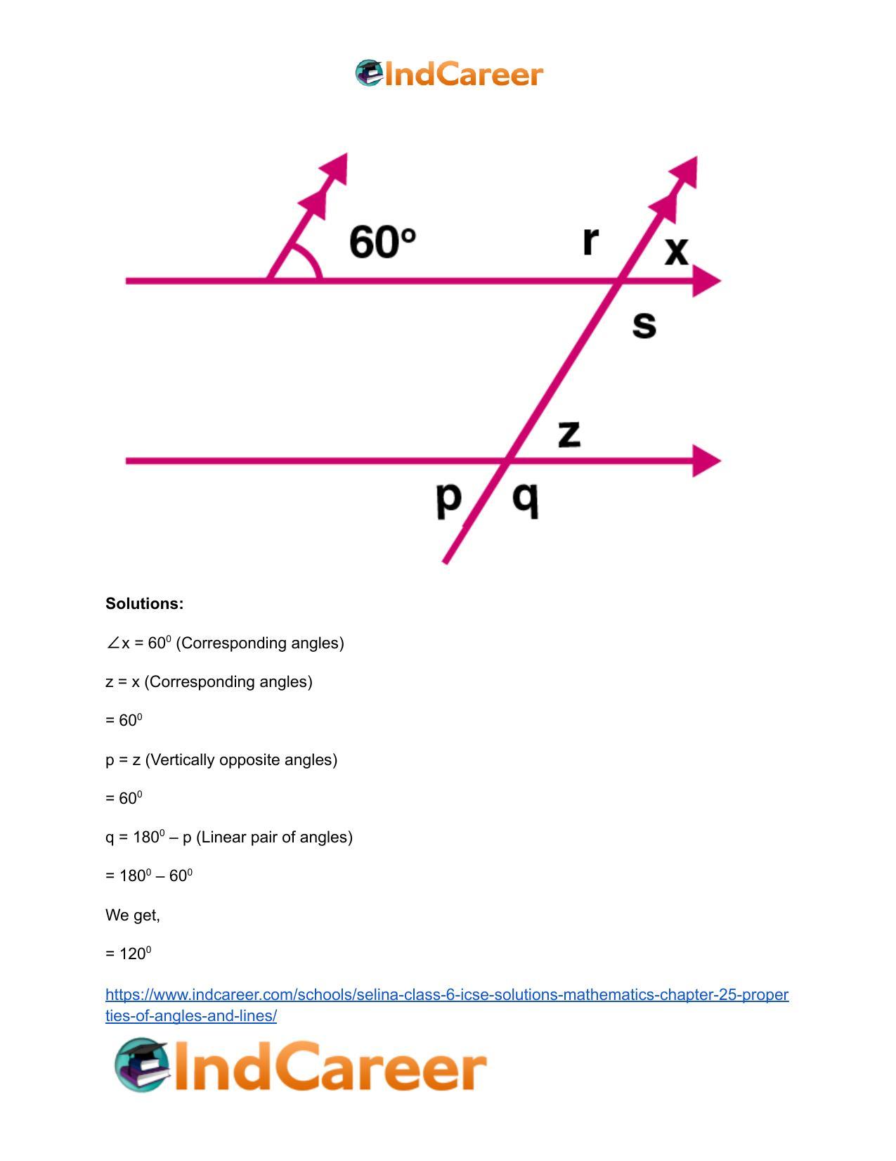 Selina Class 6 ICSE Solutions Mathematics : Chapter 25- Properties of Angles and Lines - Page 24