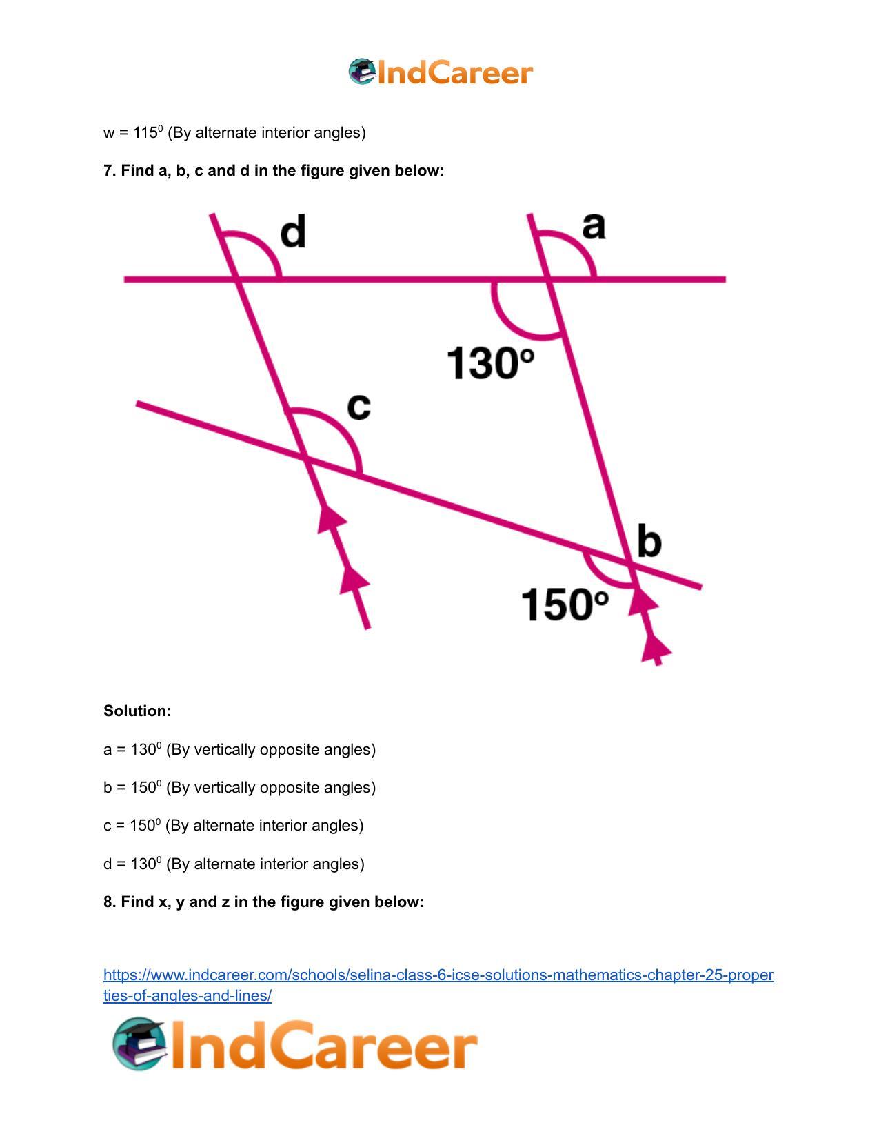 Selina Class 6 ICSE Solutions Mathematics : Chapter 25- Properties of Angles and Lines - Page 26