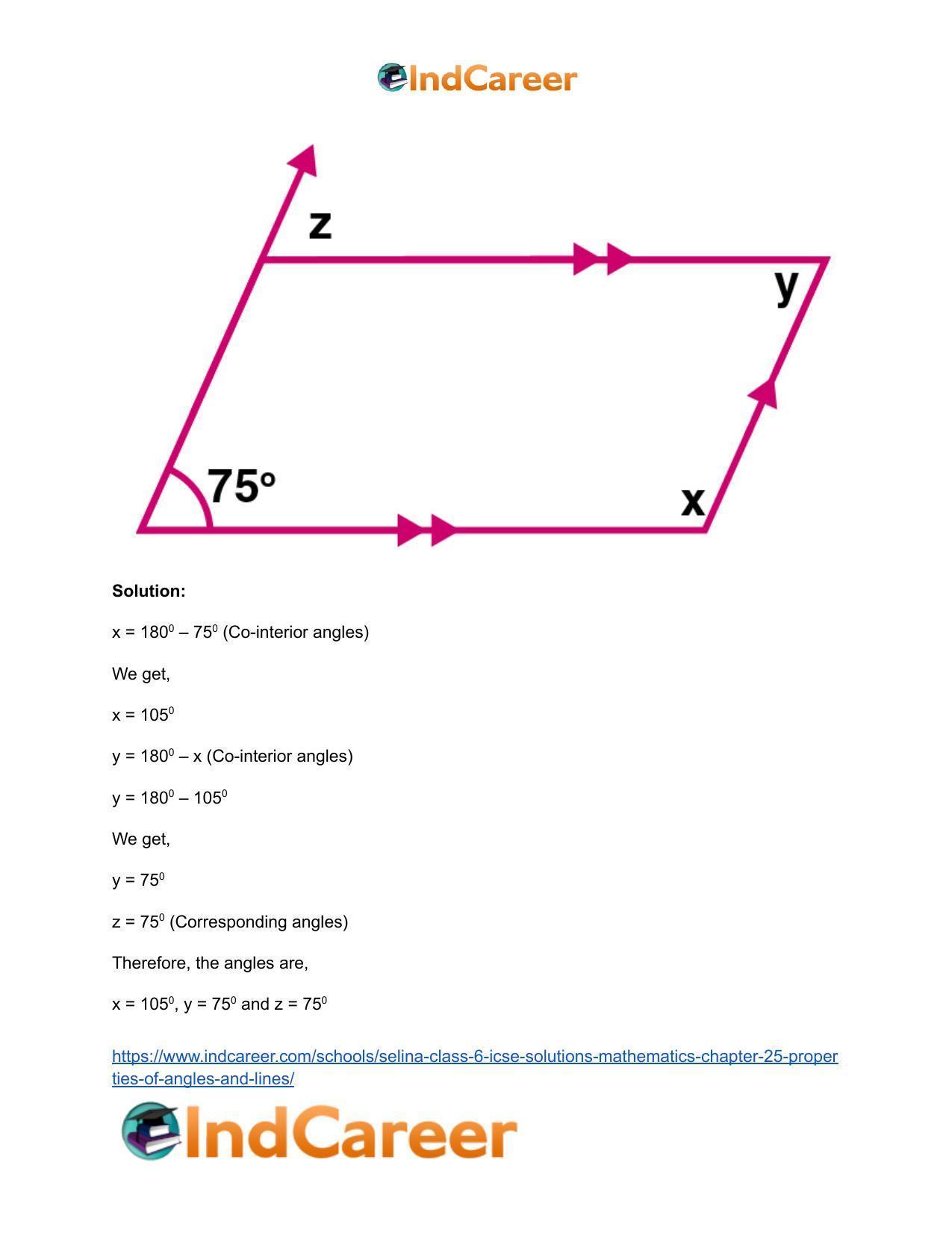 Selina Class 6 ICSE Solutions Mathematics : Chapter 25- Properties of Angles and Lines - Page 27