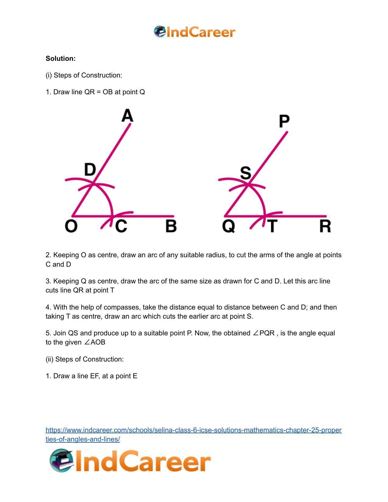 Selina Class 6 ICSE Solutions Mathematics : Chapter 25- Properties of Angles and Lines - Page 30