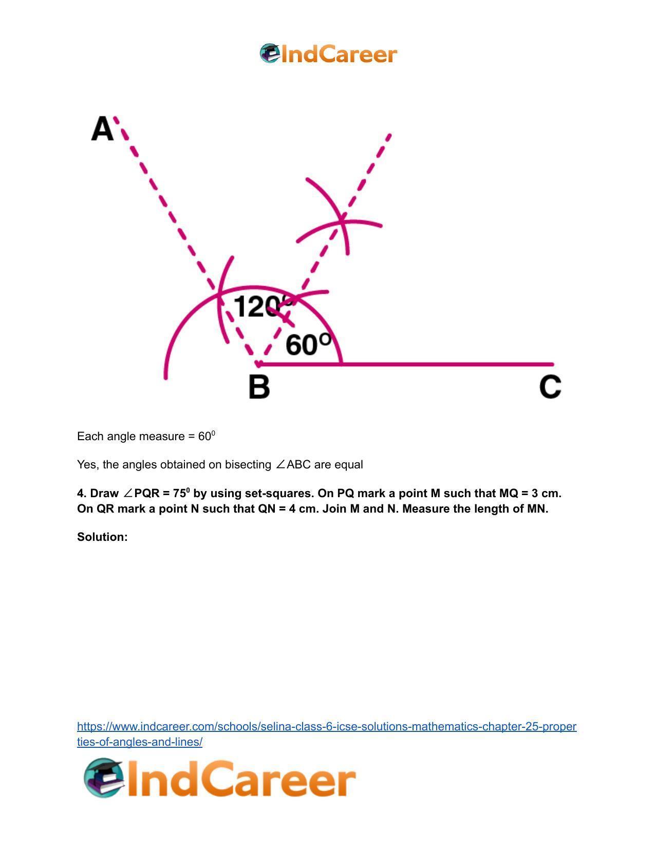 Selina Class 6 ICSE Solutions Mathematics : Chapter 25- Properties of Angles and Lines - Page 44