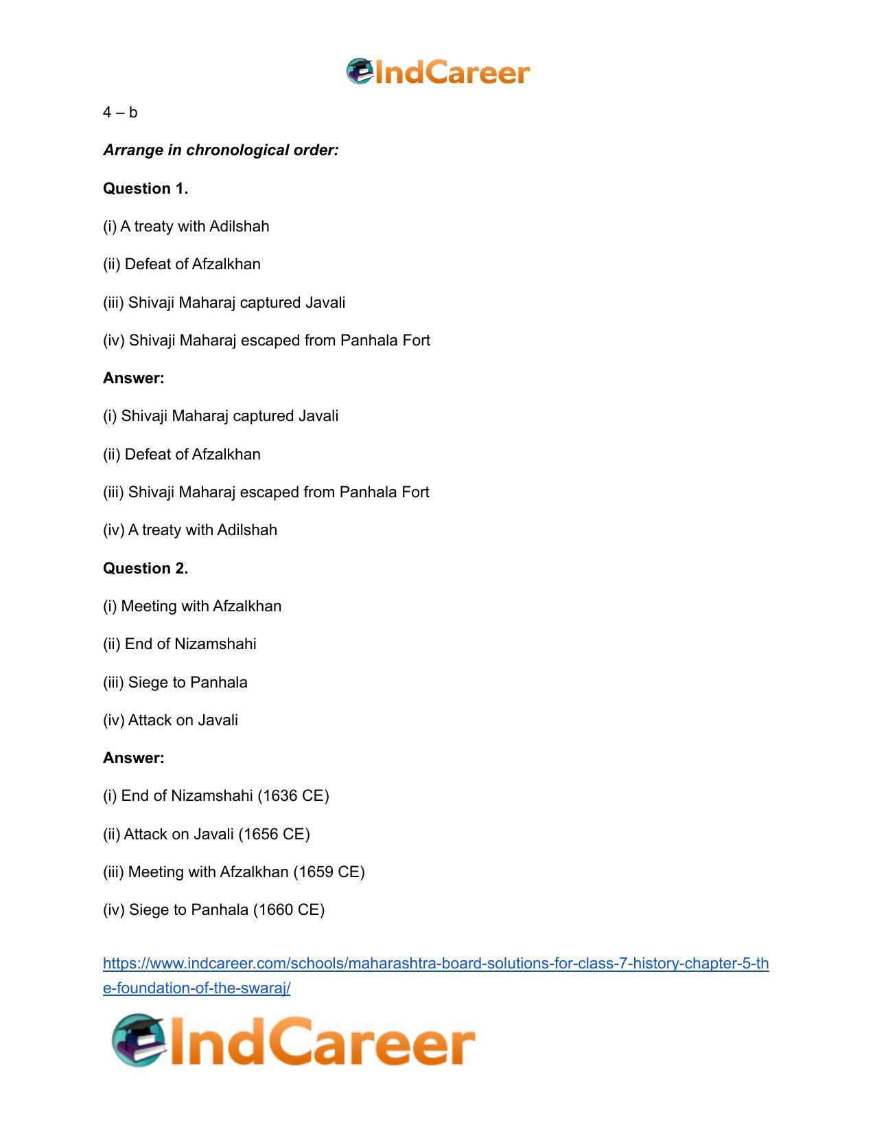 Maharashtra Board Solutions for Class 7- History: Chapter 5- The Foundation of the Swaraj - Page 9