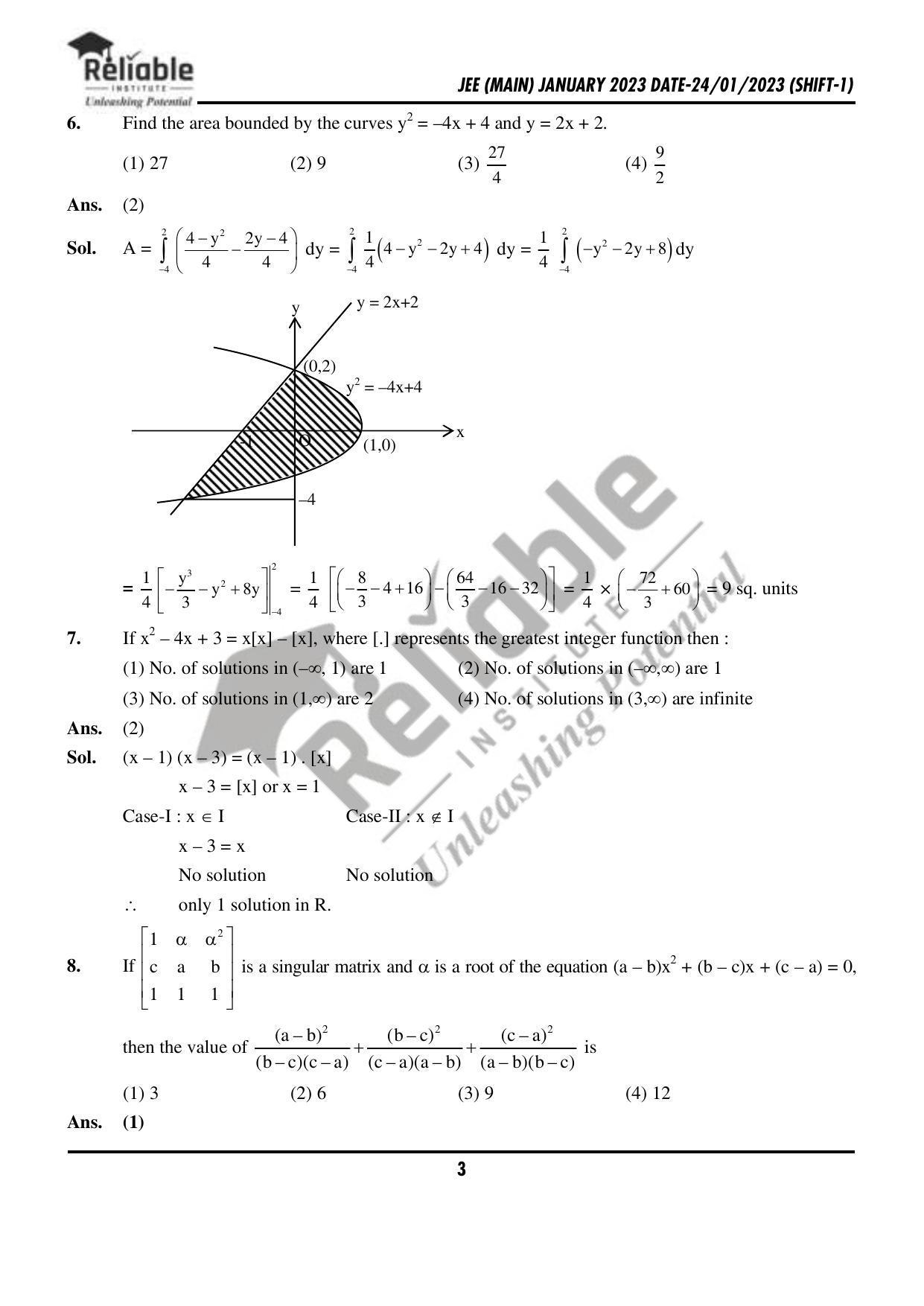 JEE Main 2023 January 24 Shift 1 Maths Paper - Page 4
