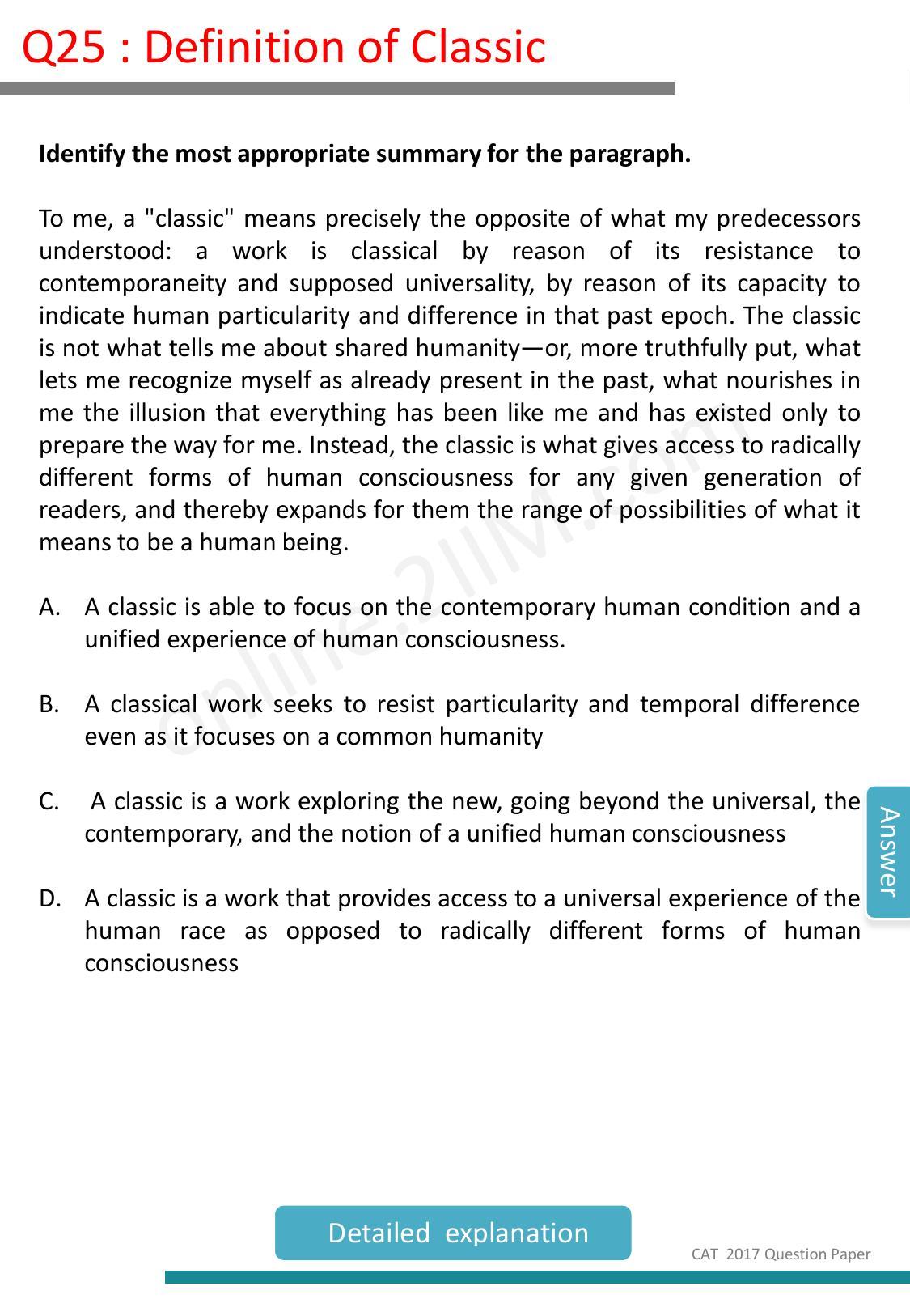 CAT 2017 CAT VARC Slot 1 Question Paper - Page 12